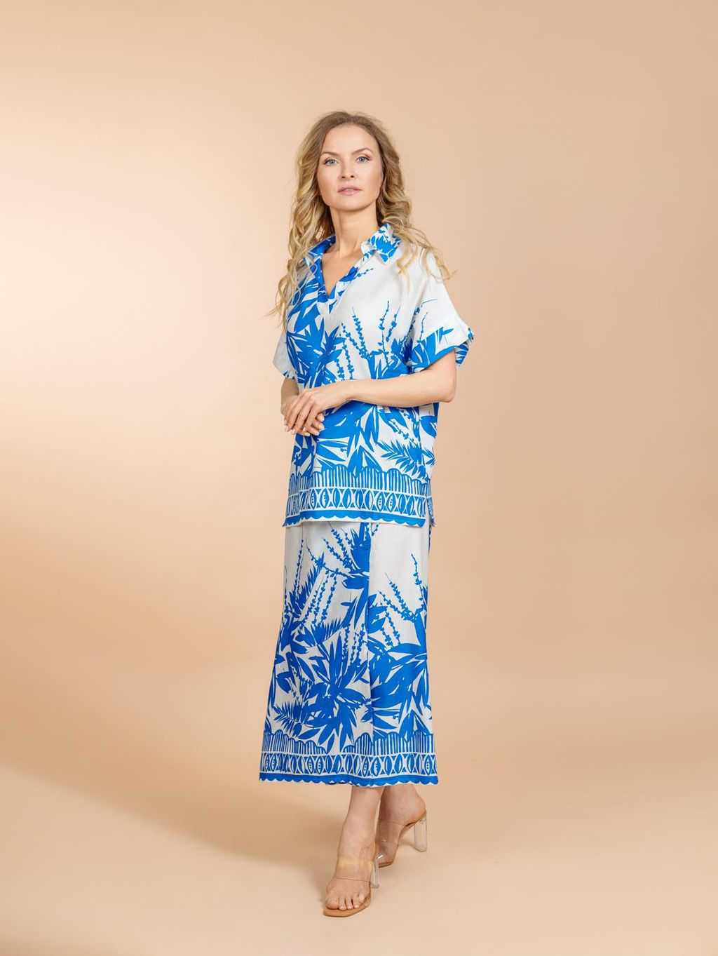 Костюм юбка и блузка (вискоза,лен) №25-209-2 (Лето-2025) - Ганг фото 5