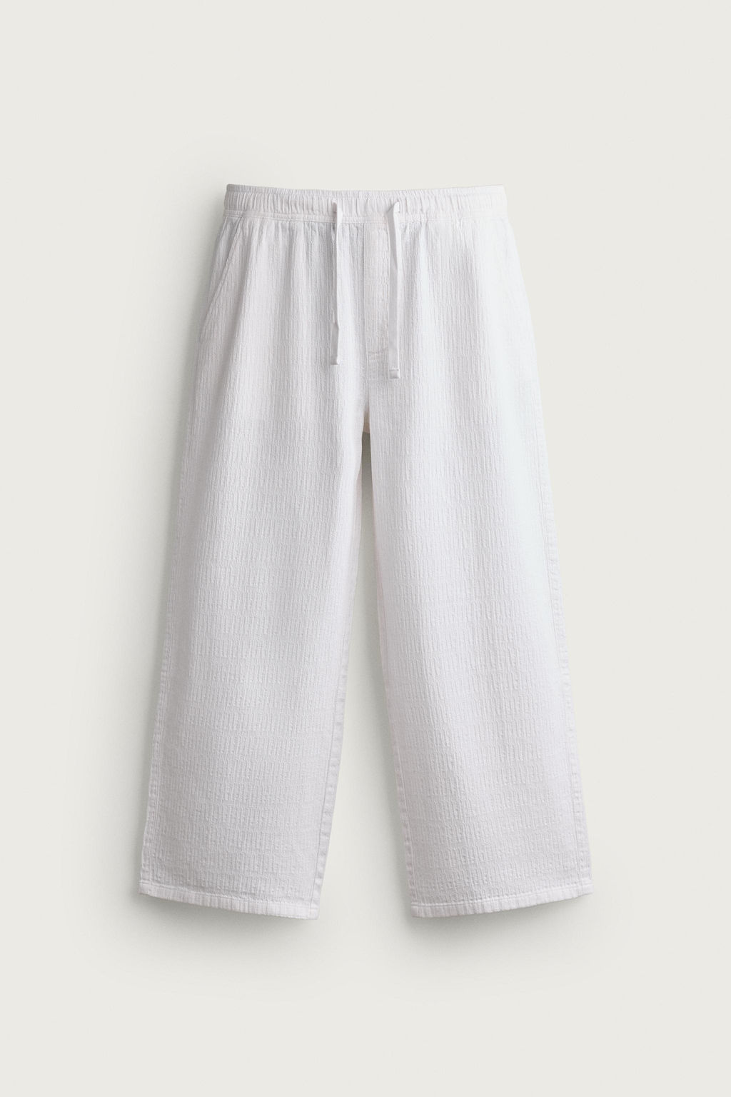 PANTAL?N RELAXED FIT JACQUARD LAVADO / Blanco - Zara фото 6