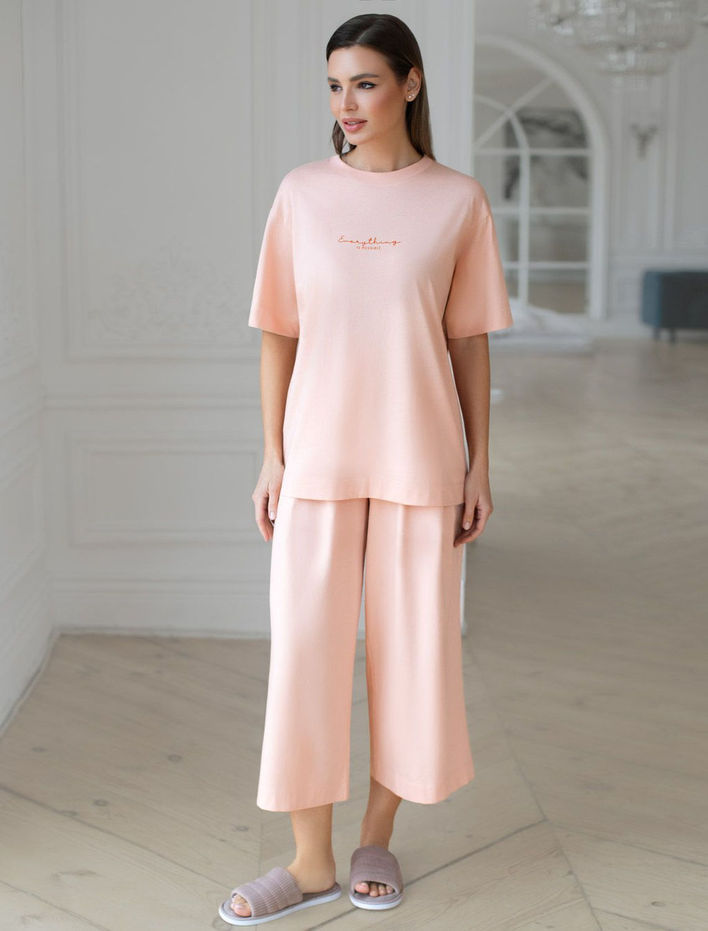 Футболка оверсайз с принтом из премиального 100% хлопка - Vilatte фото 5