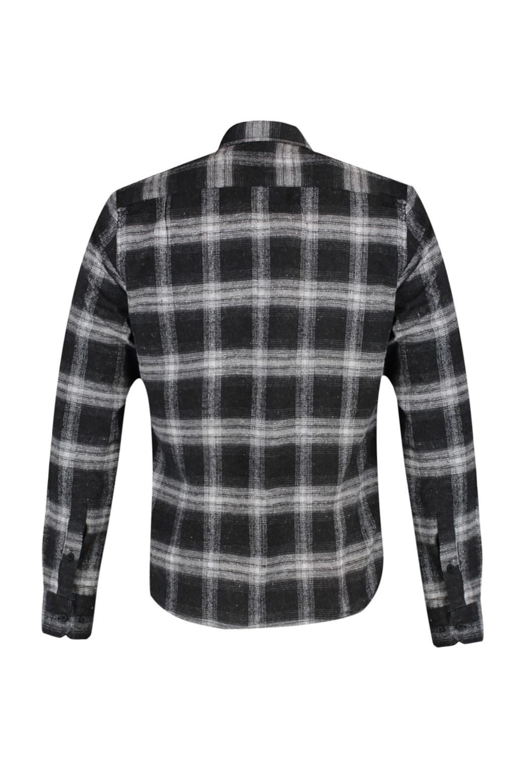 TRENDYOL MAN Gri Slim Fit Dugmeli Yaka Apoletli K?sl?k Oduncu Kareli Gomlek TMNAW22GO0357 - Trendyolmilla фото 10
