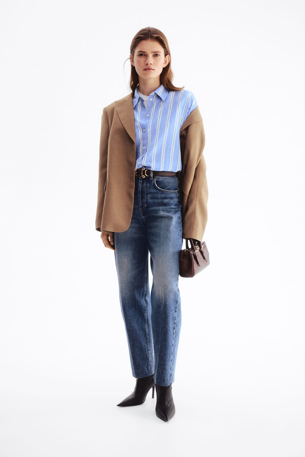 Camisa oversize en mezcla de lino - H&m фото 5