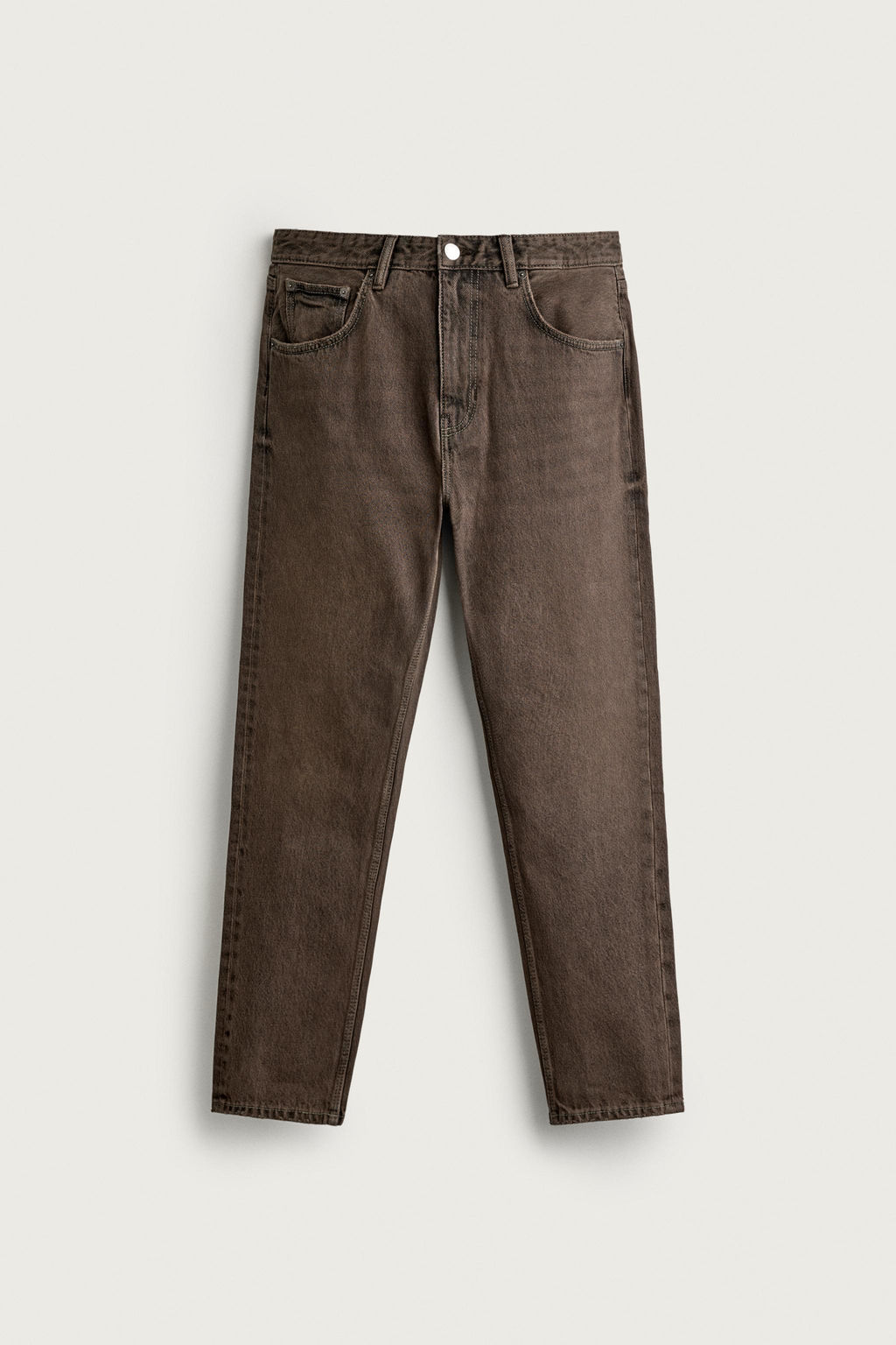 JEANS SLIM CROPPED FIT / Marr?n - Zara фото 6