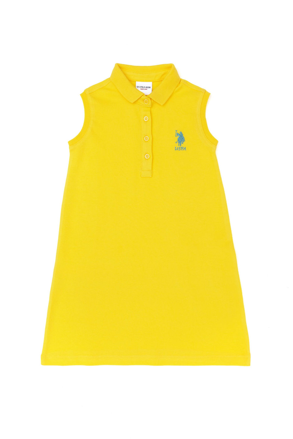 Желтое вязаное платье для девочки - U.s. polo assn фото 10