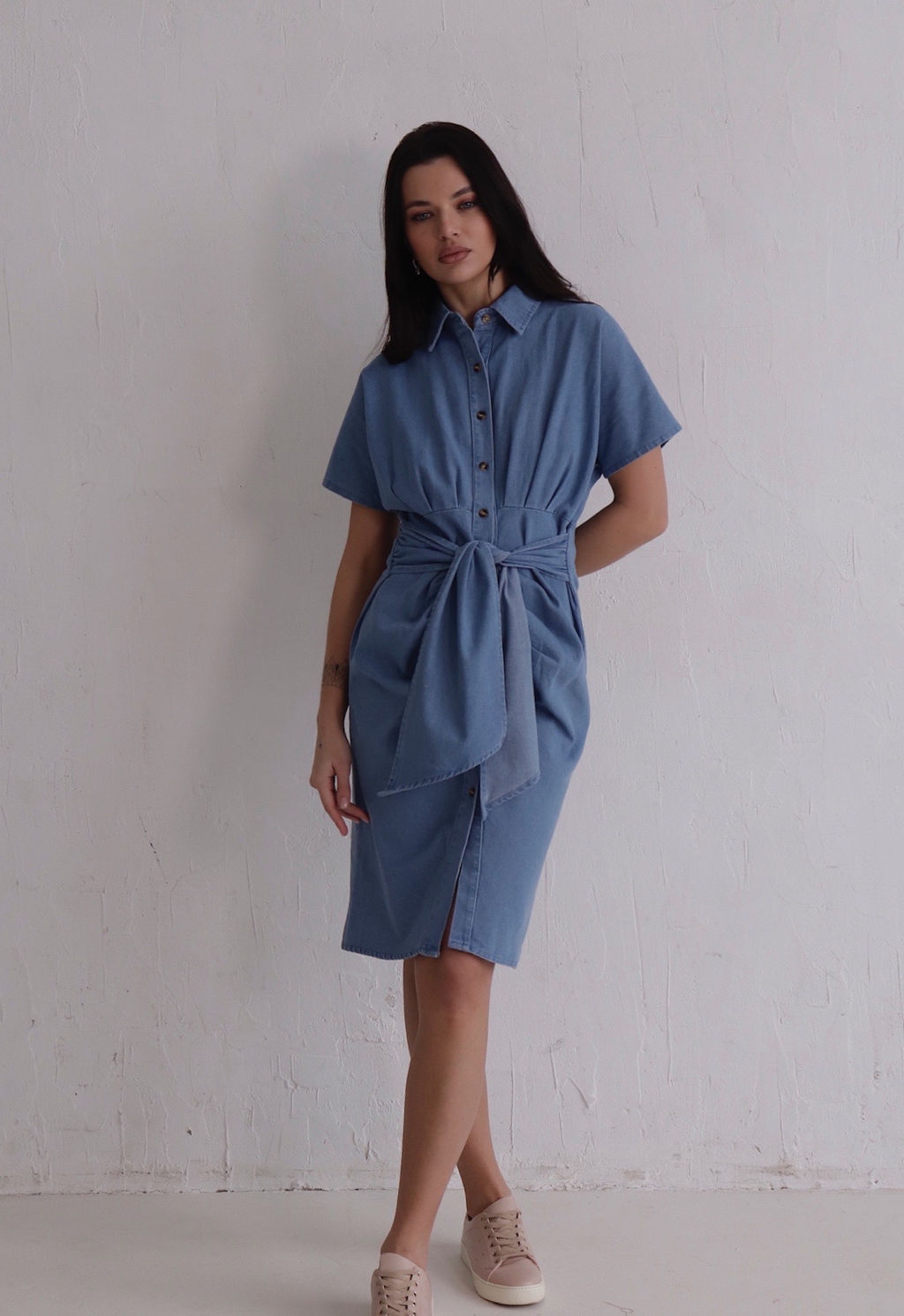 12147 Платье-рубашка джинсовое - Martichelli фото 12