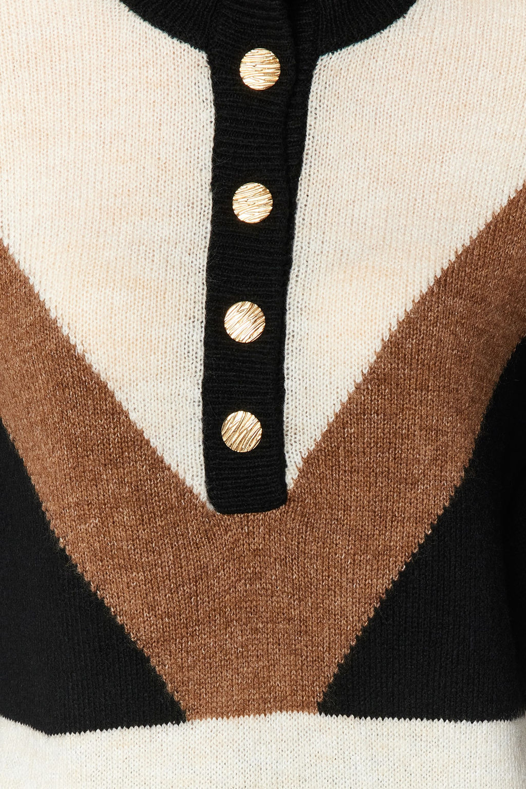 Siyah Genis Kal?p Dik Yaka Renk Bloklu Triko Kazak TWOAW24KZ00092 - Trendyolmilla фото 4