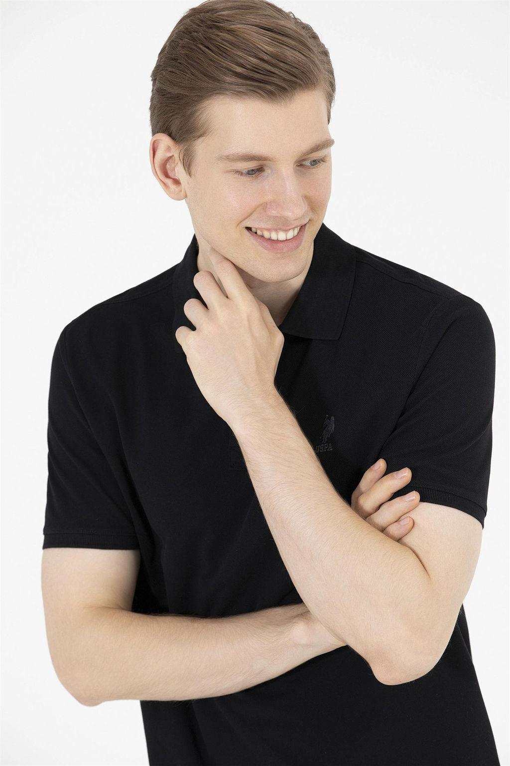 Мужская черная базовая футболка с воротником-поло Неожиданная скидка в корзине - U.s. polo assn фото 2