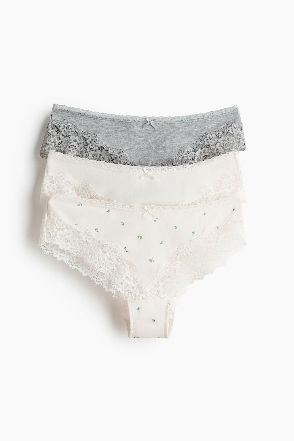 Pack de 3 bragas hipster de encaje y algod?n - H&m фото 3