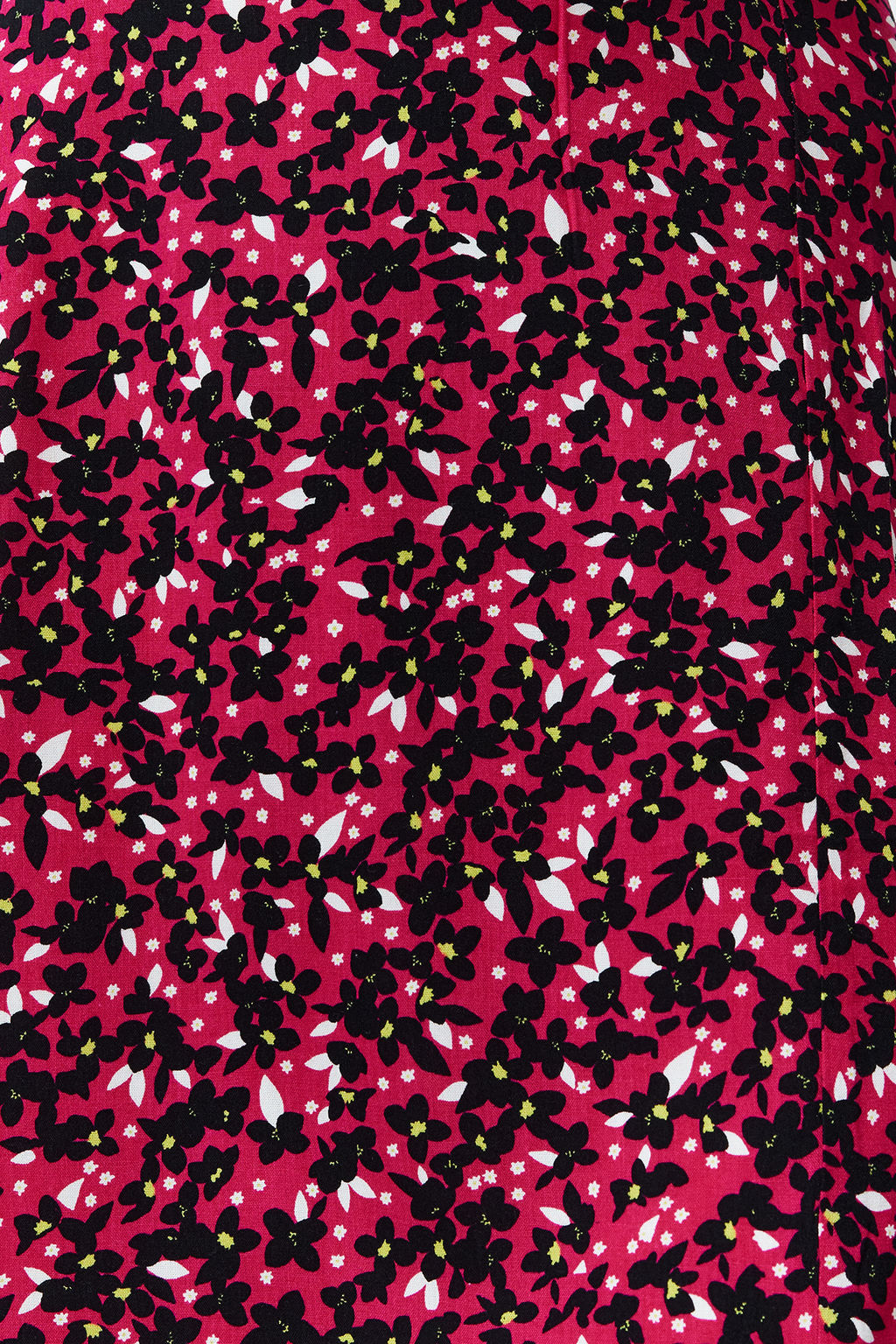 Pembe Y?rtmac Detayl? Viskon Kumasl? Cicek Desenli Midi Dokuma Etek TWOSS20ET0230