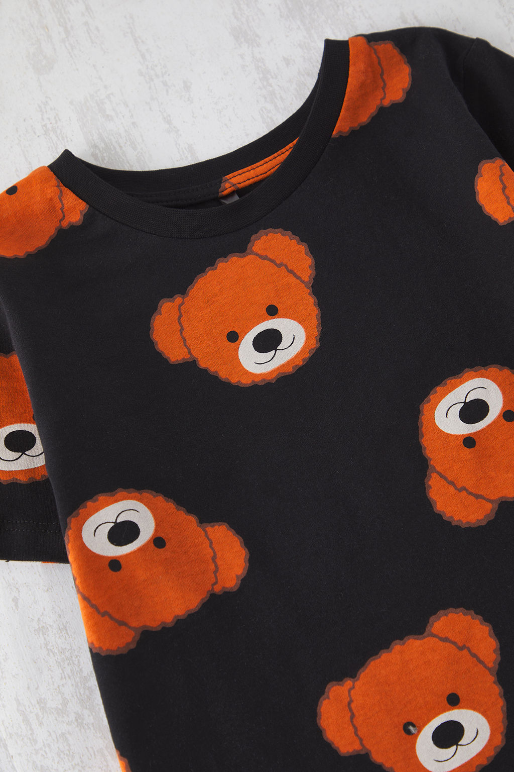 Siyah Unisex Cocuk %100 Pamuk Ay?c?k Desenli Family/Aile-K?z Orme Pijama Tak?m? TKDSS25PT00016 - Trendyolmilla фото 4