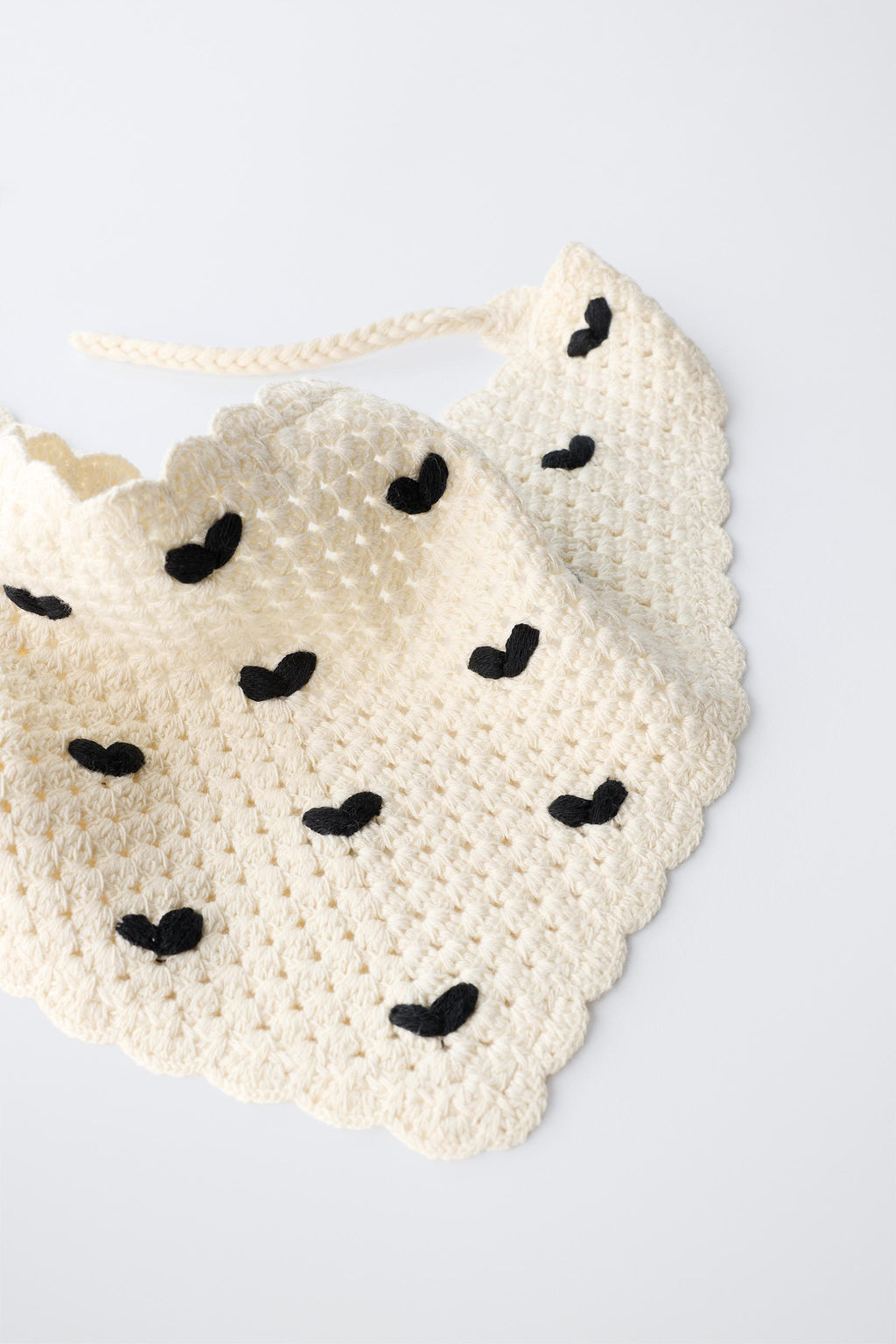 BANDANA PUNTO CROCHET CORAZONES / Crudo - Zara фото 3