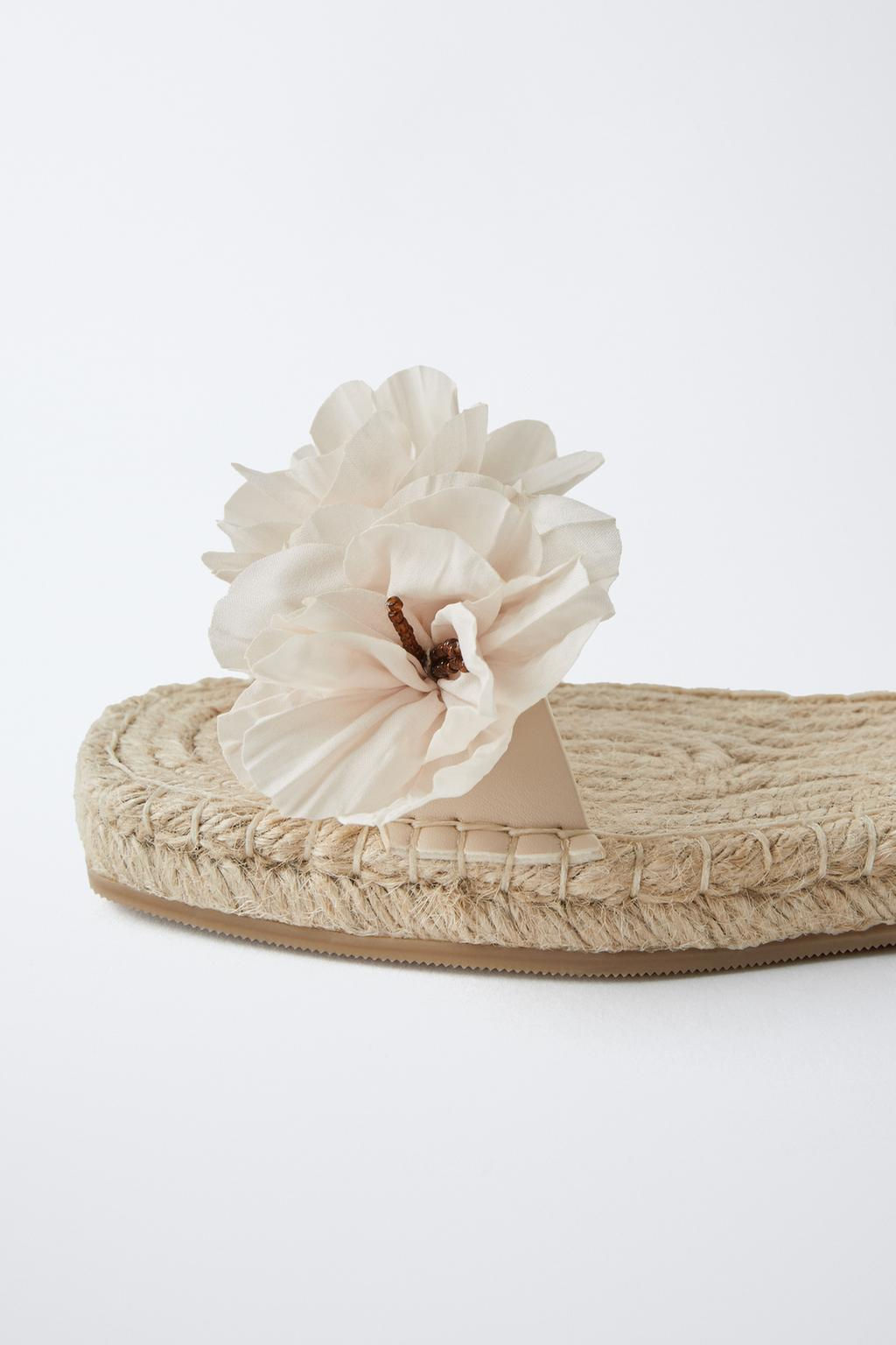 JUTE SANDALS WITH FLORAL DETAIL - Zara фото 5
