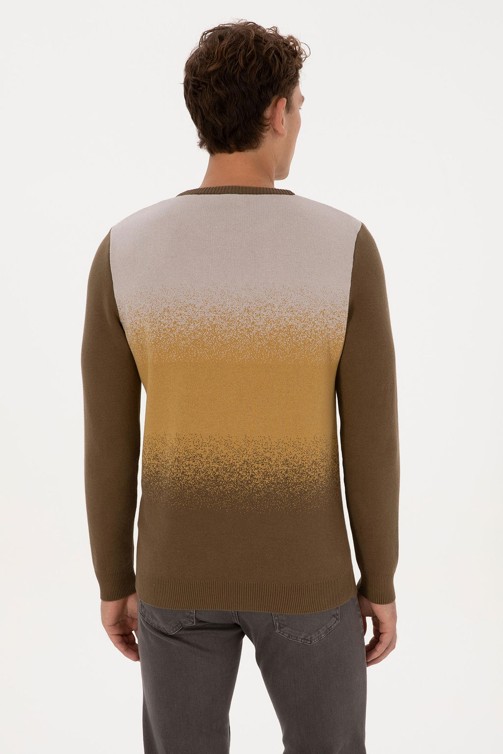Erkek Regular Fit Bisiklet Yaka Haki Kazak - U.s. polo assn фото 5