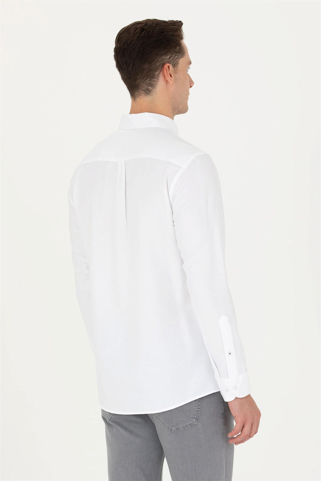 Мужская белая базовая рубашка с длинным рукавом Неожиданная скидка в корзине - U.s. polo assn фото 5