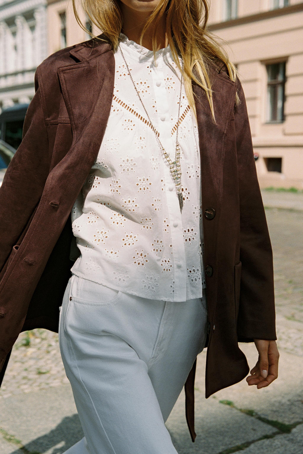 BELTED FAUX SUEDE JACKET - Zara фото 2