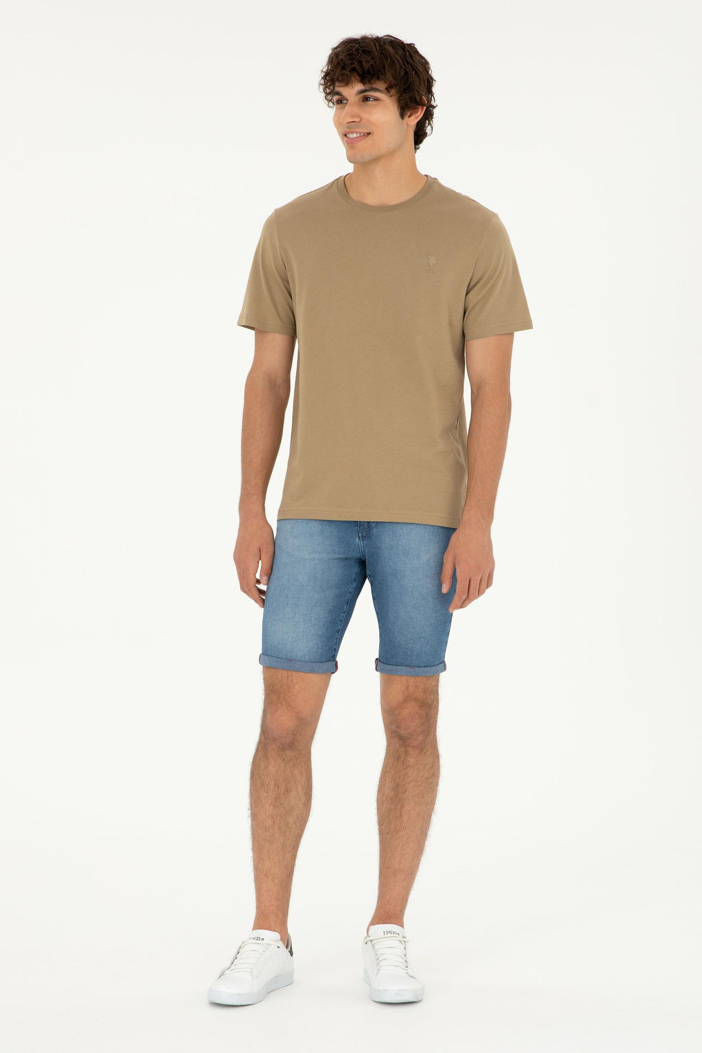 Мужская базовая футболка цвета хаки Неожиданная скидка в корзине - U.s. polo assn фото 4