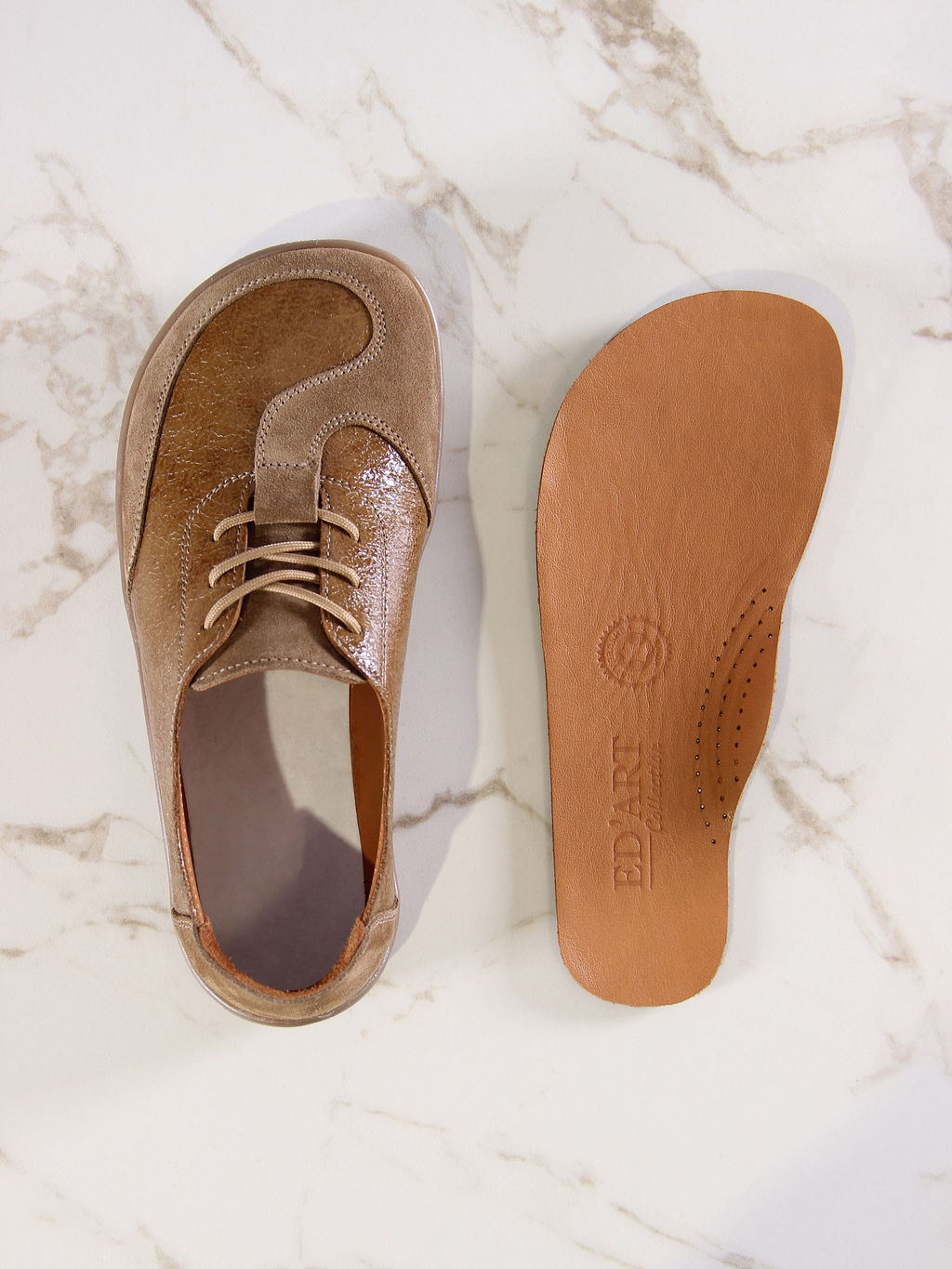 Босоногие туфли 188.natabr.Карамельный наплак+карамельная замша