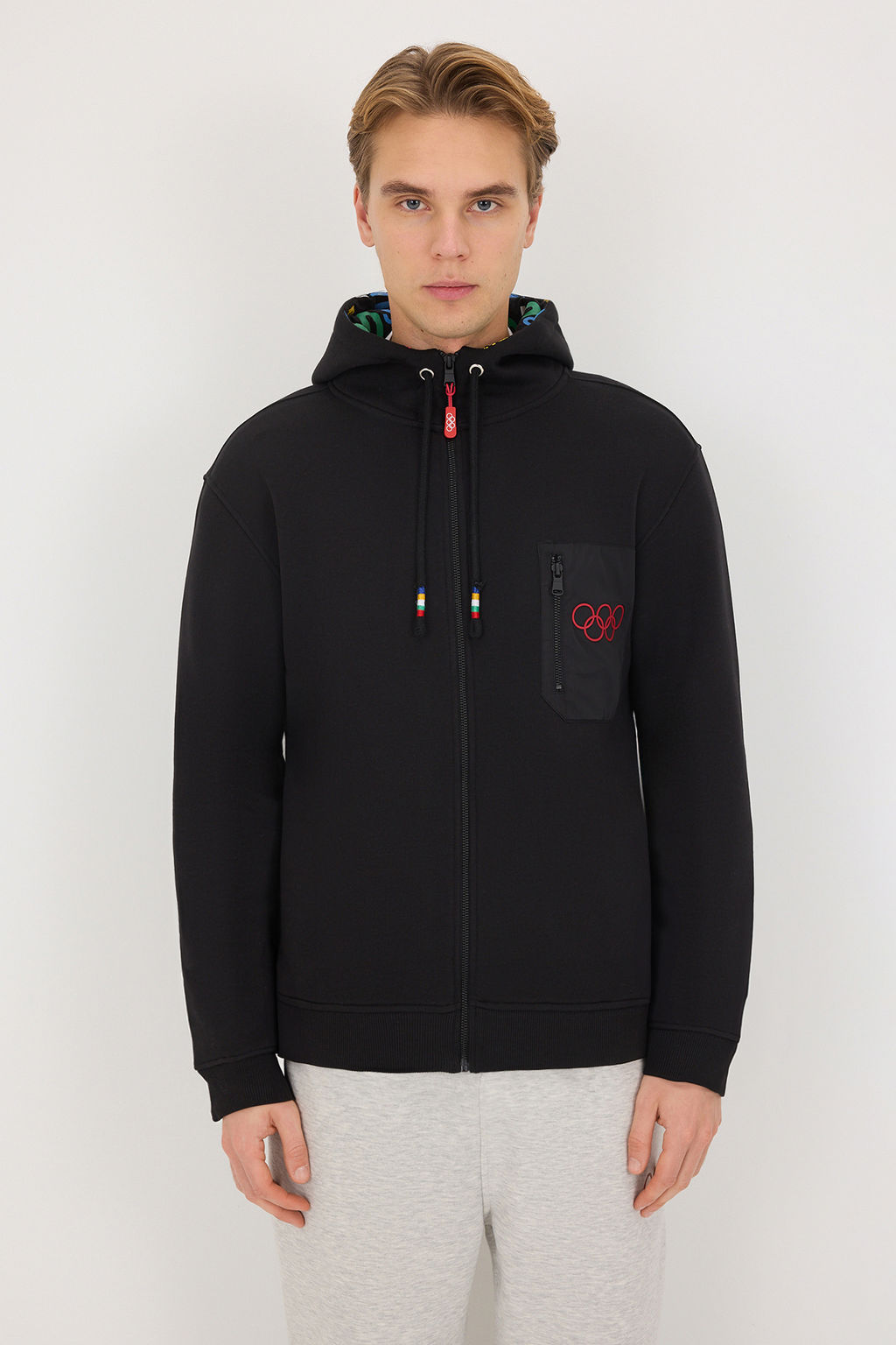 Siyah Olimpiyat Logo Bask?l? Cepli Unisex Basic Orme Sweatshirt - Trendyolmilla фото 7