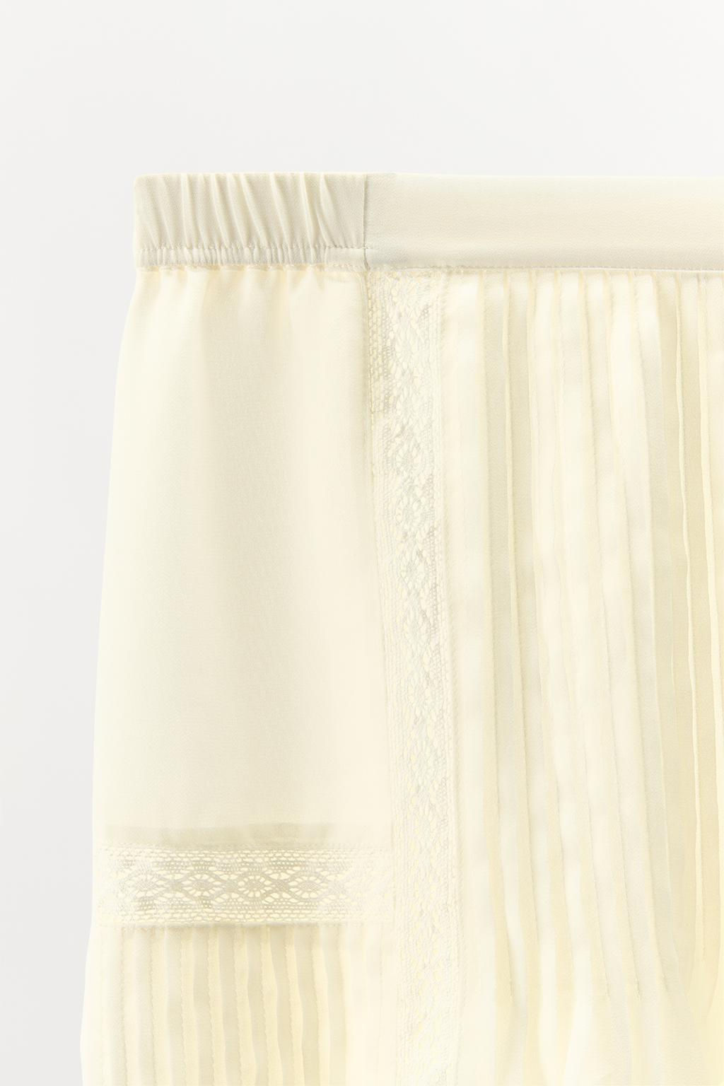 LACE TRIM PLEATED SKIRT - Zara фото 6
