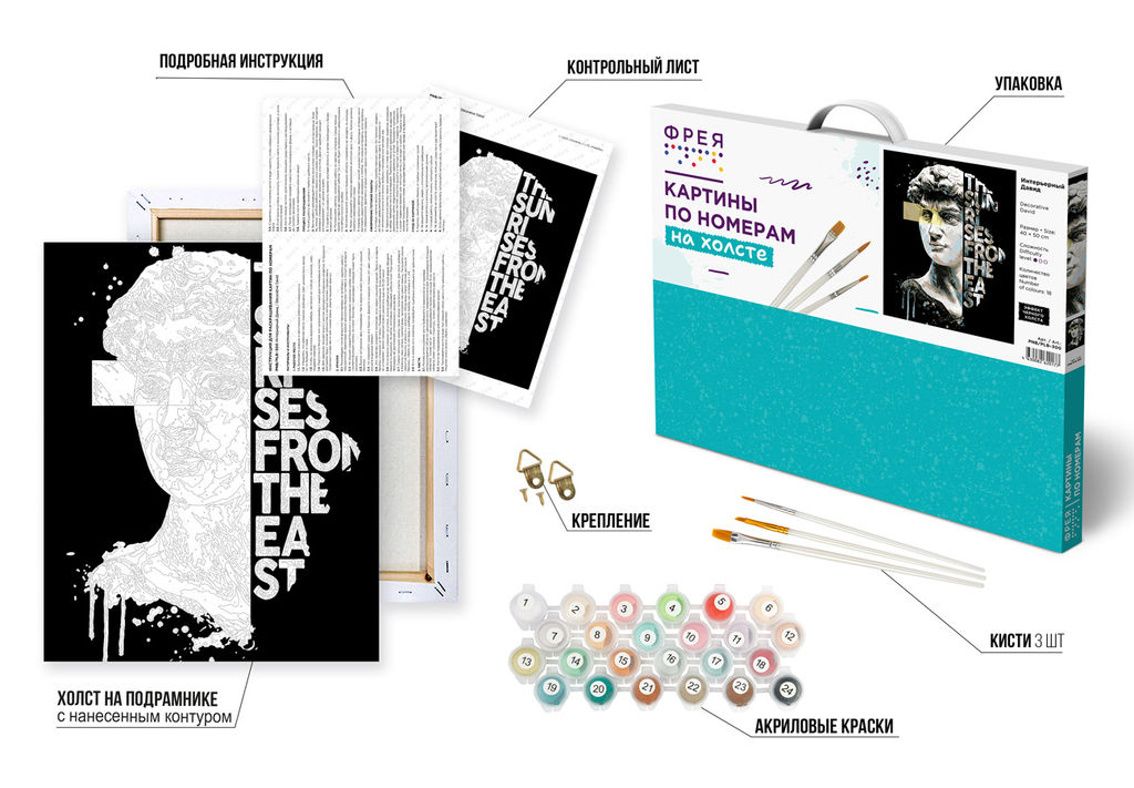 ФРЕЯ PNB/PLB-300 Набор для раскрашивания по номерам Интерьерный Давид
