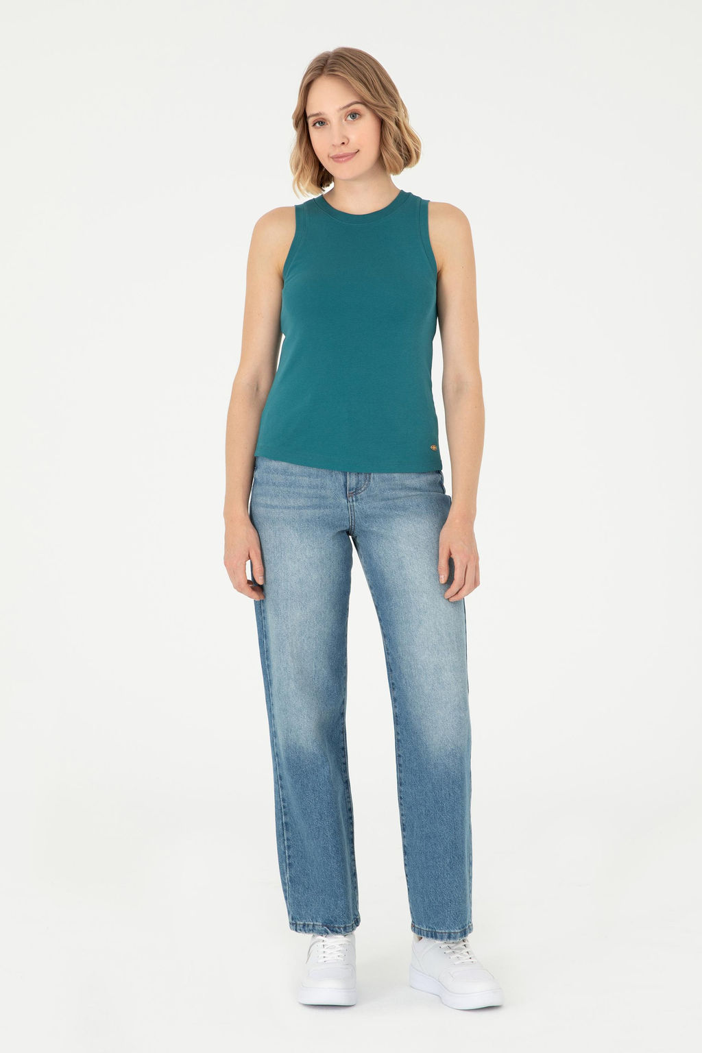 Женская темно-зеленая базовая футболка - U.s. polo assn фото 4