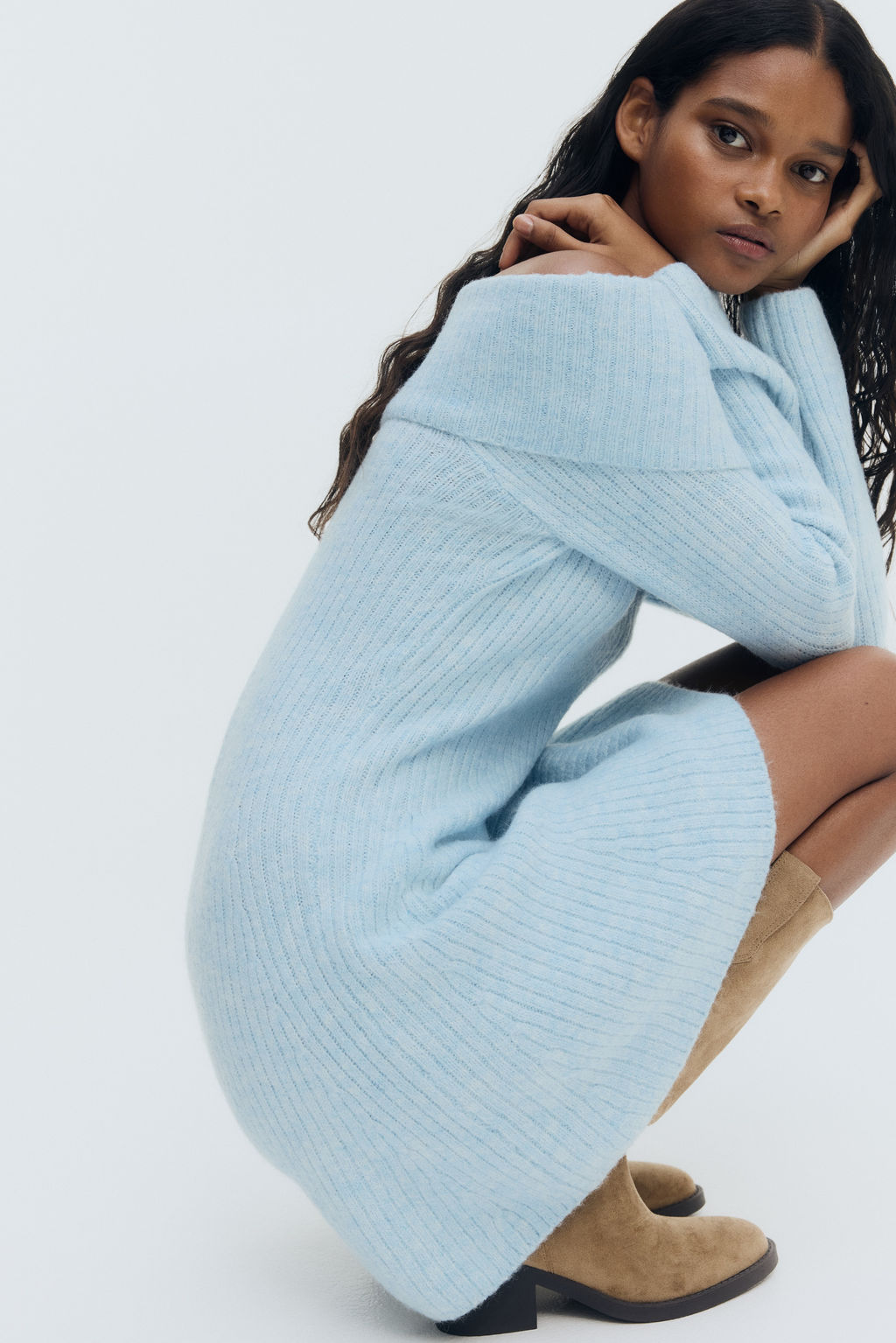 Vestido off-the-shoulder en punto de canal? - H&m фото 7