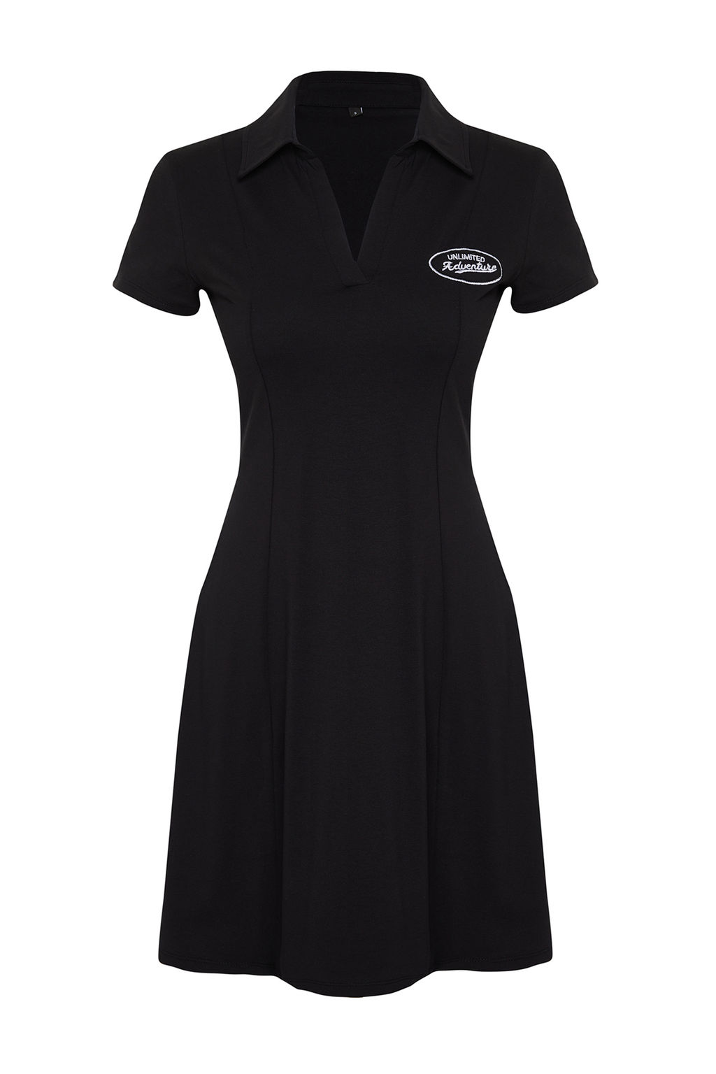 Siyah Skater/Belden Ac?lan Nak?sl? Pamuklu Esnek Orme Mini Elbise TWOSS24EL00819 - Trendyolmilla фото 7