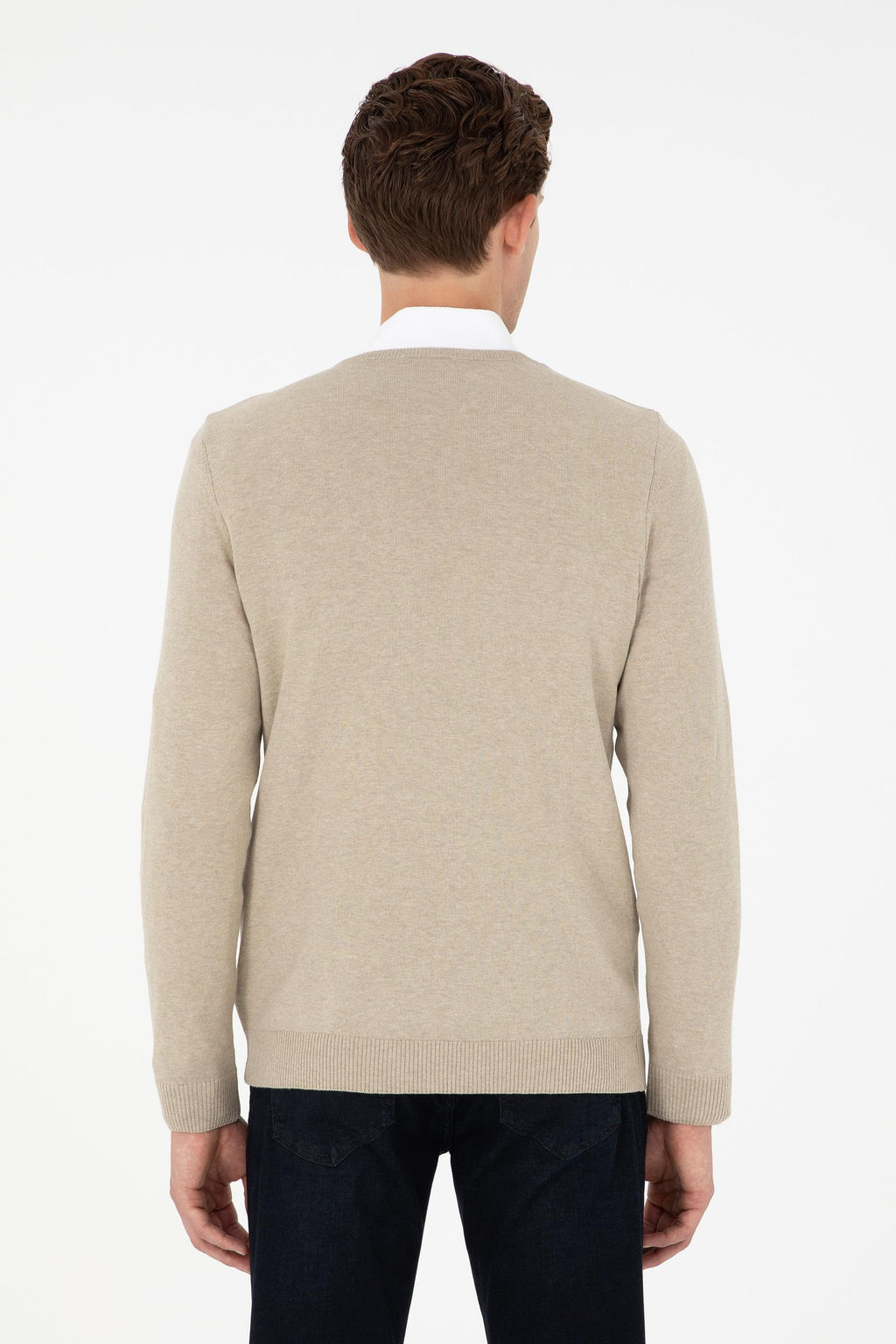 Мужской базовый свитер хаки меланжевого цвета Неожиданная скидка в корзине - U.s. polo assn фото 5