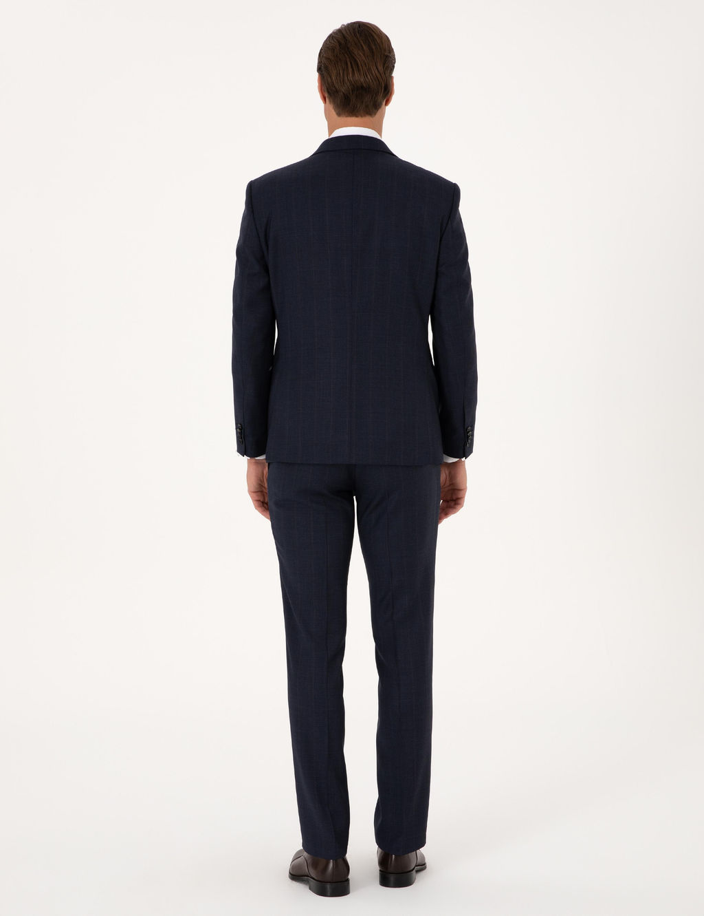 Lacivert Slim Fit %100 Y_n _izgili Tak_m Elbise