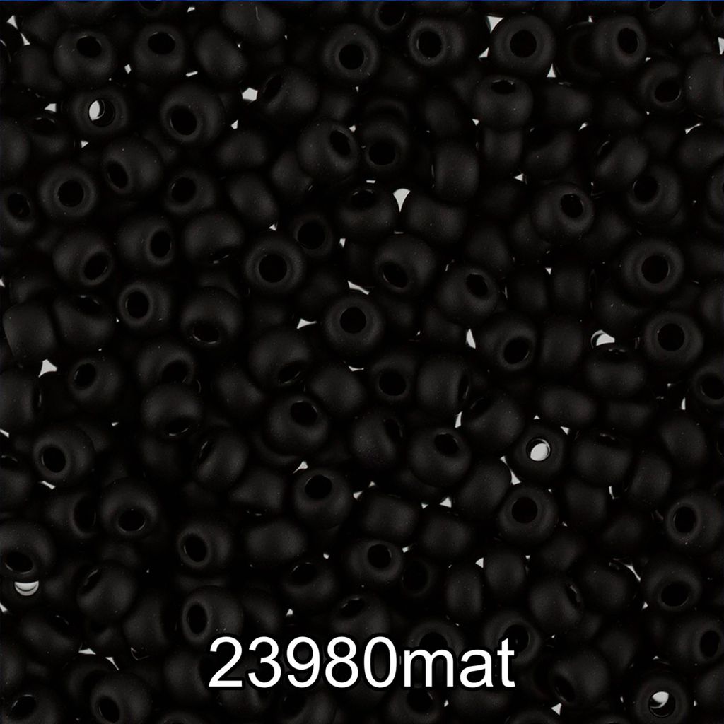 Бисер Чехия GAMMA круглый 2 08/0 2.9 мм 10 х 5 г 1-й сорт H660mat черный мат. ( 23980/1 )