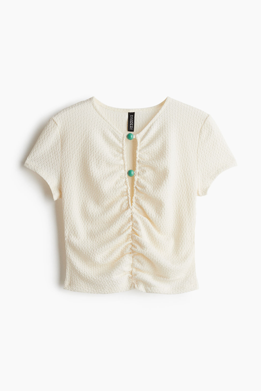 Top fruncido con cuentas decorativas - H&m фото 3