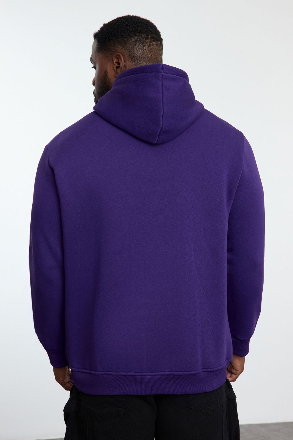 TRENDYOL MAN Buyuk Beden Antrasit Regular/Normal Kesim Kapusonlu Ici Polarl? Sweatshirt TMNAW25AO00007 - Trendyolmilla фото 5