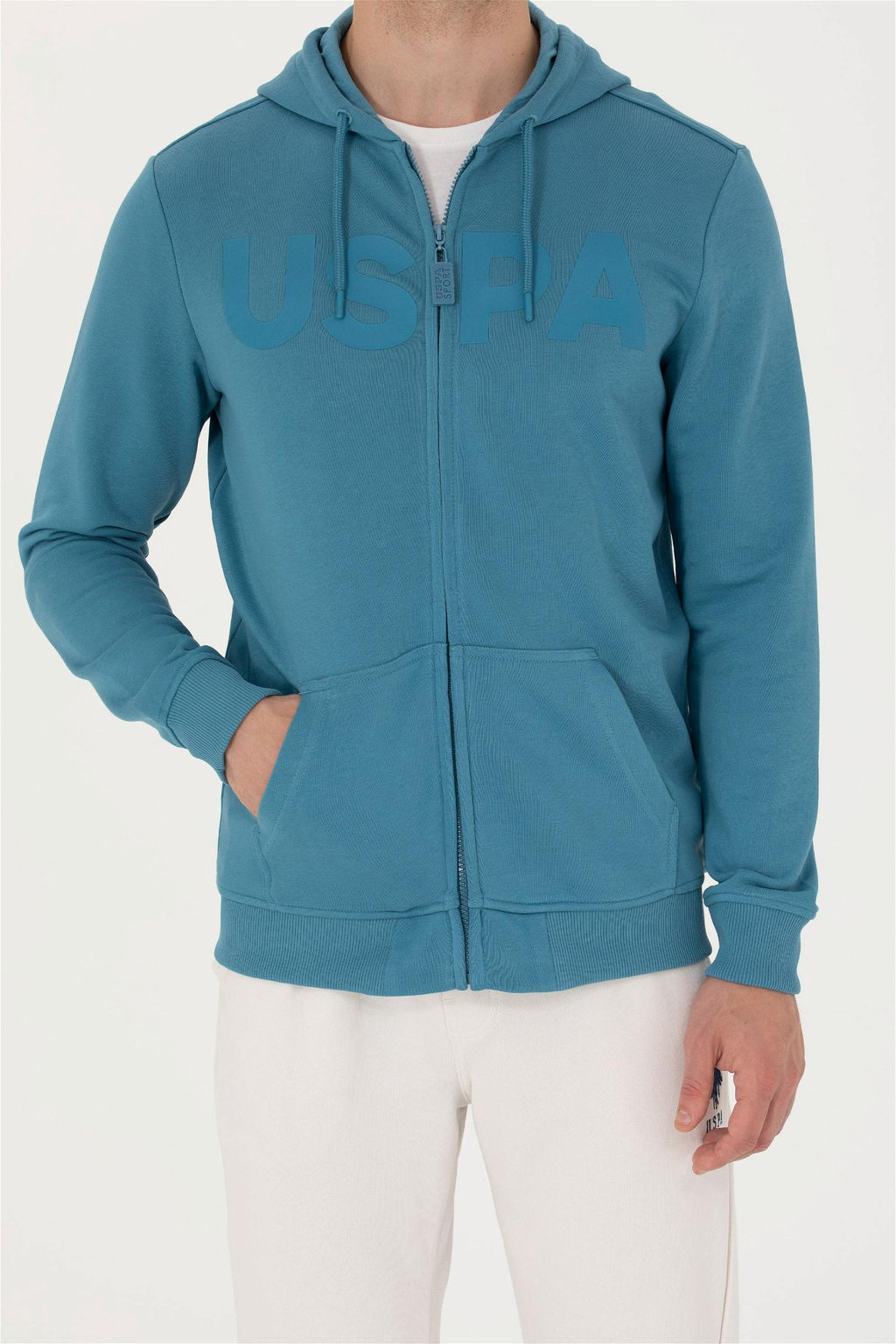 U. S. Polo Assn Мужской вязаный кардиган с капюшоном Petrol - U.s. polo assn фото 13