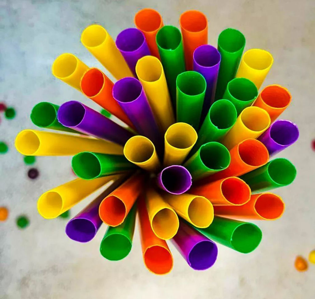 Трубочки для коктейля Buro широкие 12 мм набор 45 штук разноцветные  фото 2