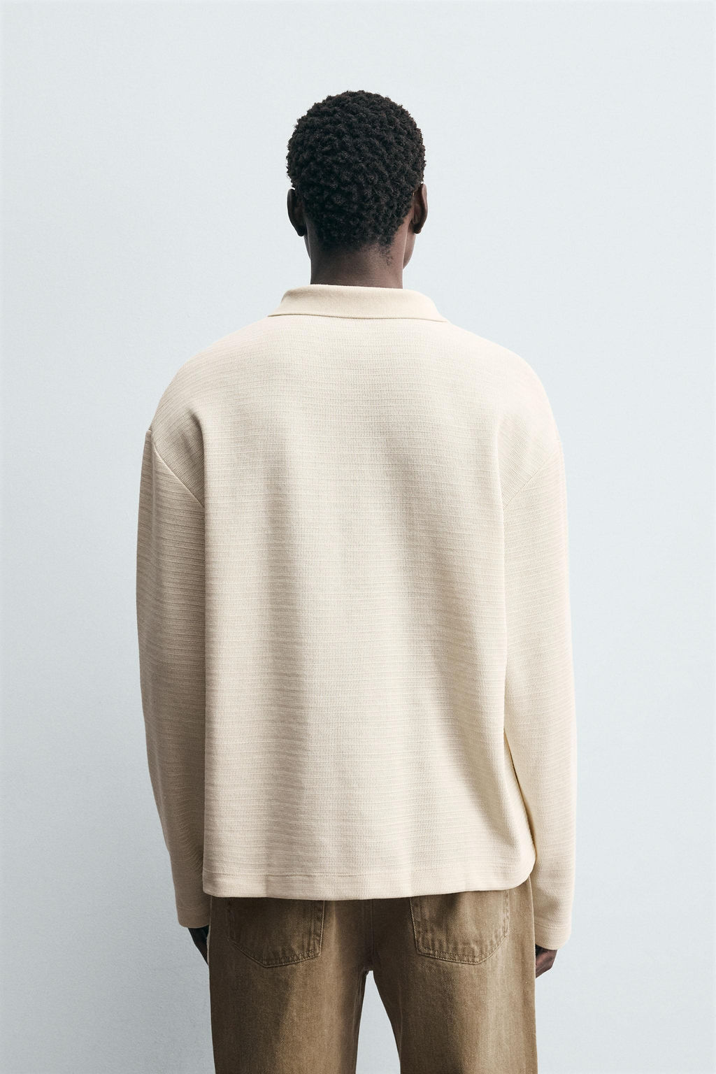 TEXTURED DRAWSTRING POLO SHIRT - Zara фото 3
