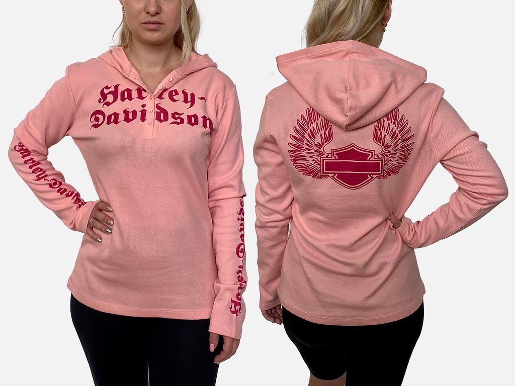 Розовая женская кофта Harley-Davidson  легкая мешковатость на 5+ вписывается во все современные стили одежды №1126