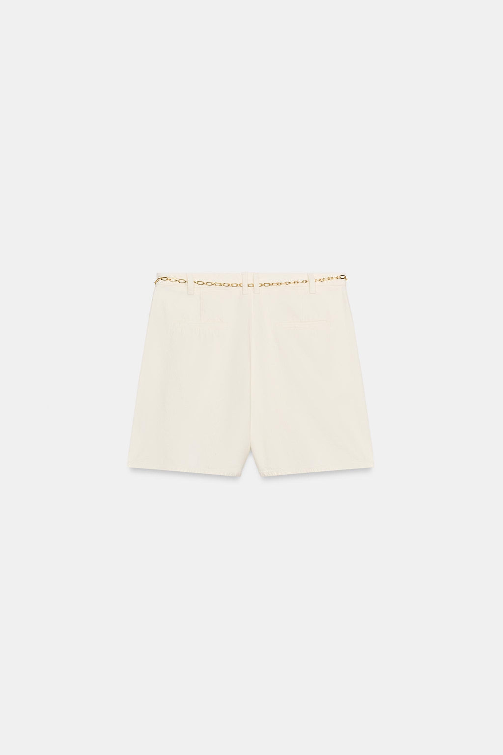 BERMUDA Z1975 DENIM CINTUR?N CADENA / Blanco