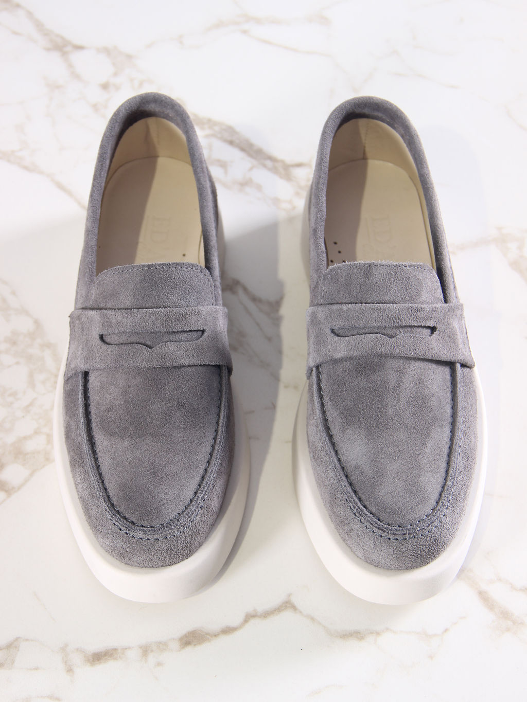 Лоферы туфли 176.1593be.Серый замок замша