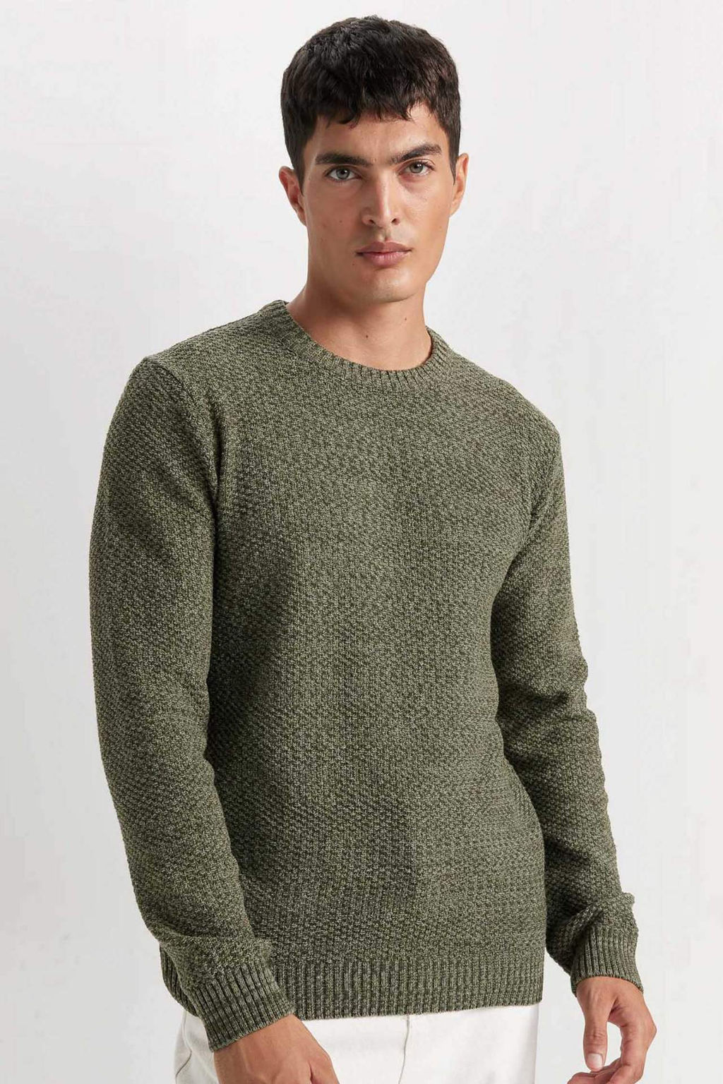 Standart Fit Normal Kesim Bisiklet Yaka Dokulu Basic Duz Triko Kazak - Defacto фото 10