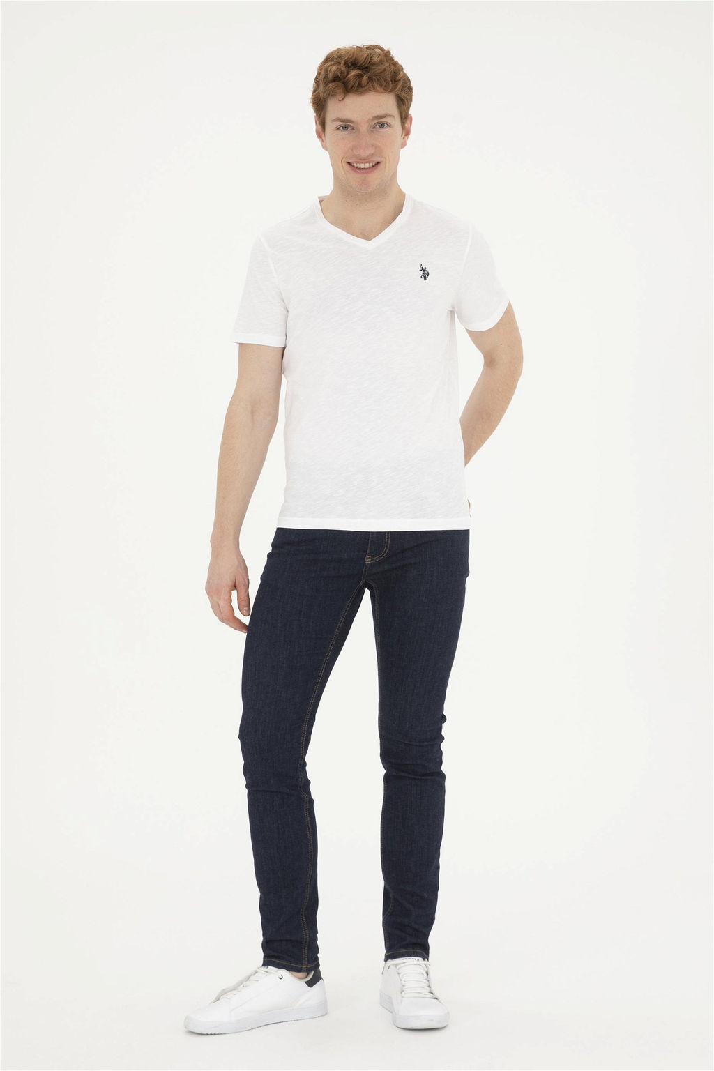 Мужская белая базовая футболка Неожиданная скидка в корзине - U.s. polo assn фото 4