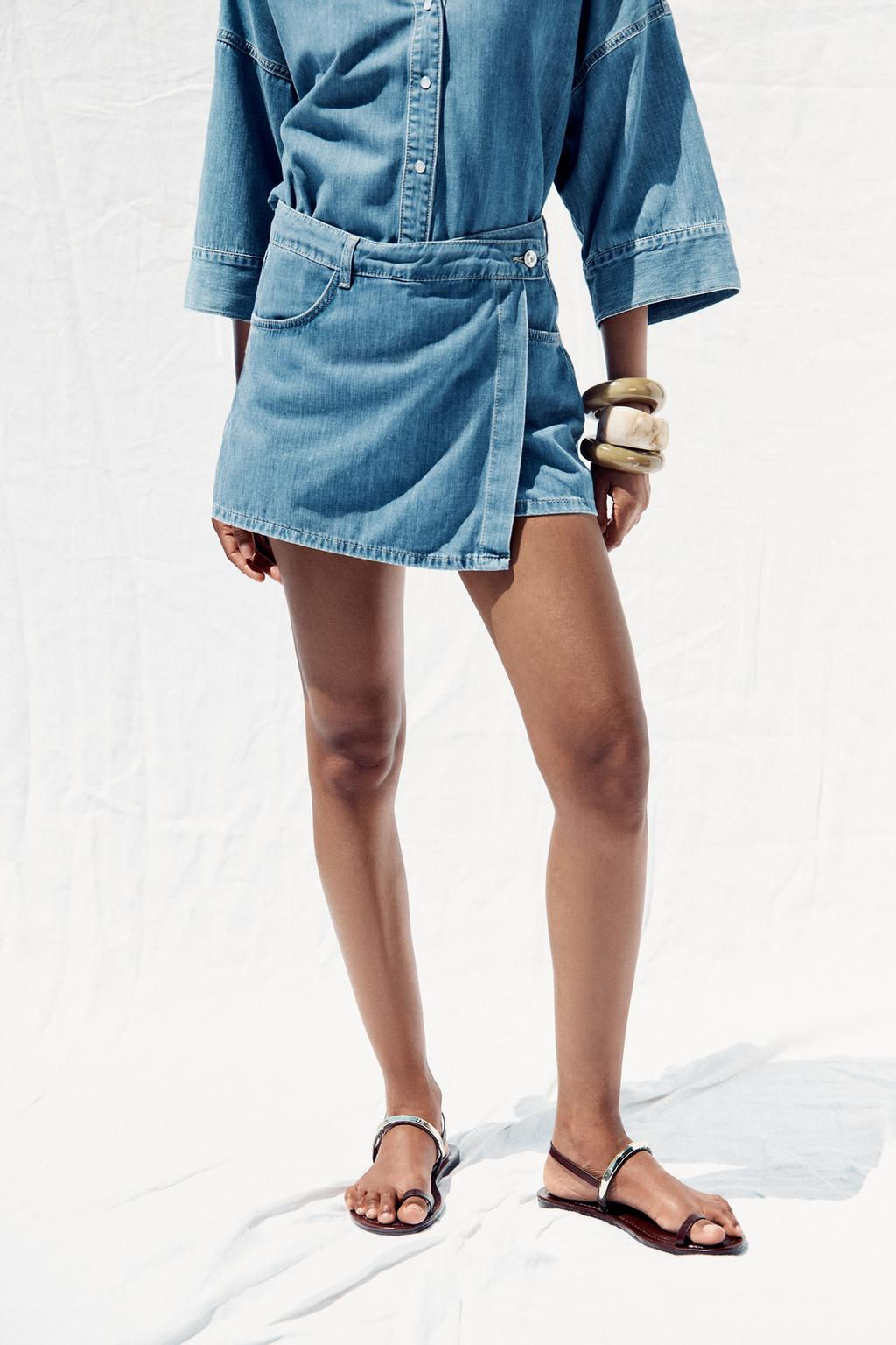 Z1975 WRAP DENIM SKORT - Zara фото 3