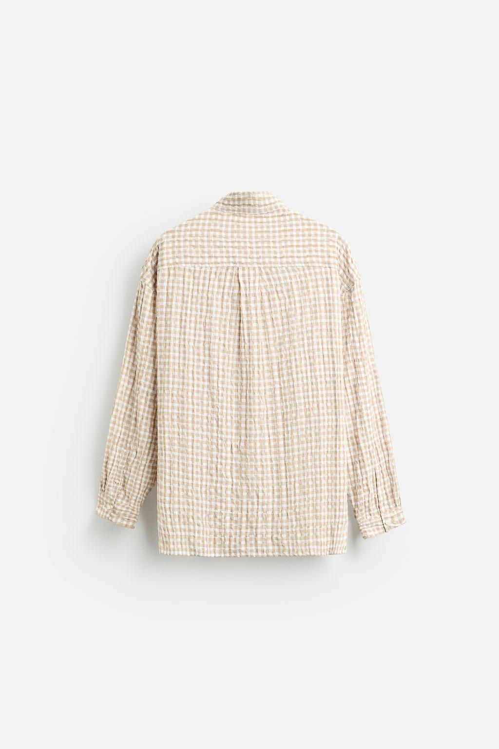 TEXTURED CHECK SHIRT - Zara фото 7