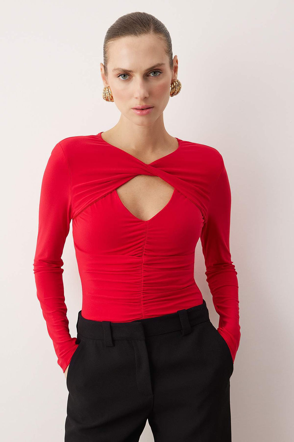 TRENDYOLMILLA Siyah Cut Out/Pencere Detayl? Orme Body TPRAW24BD00000  фото 19