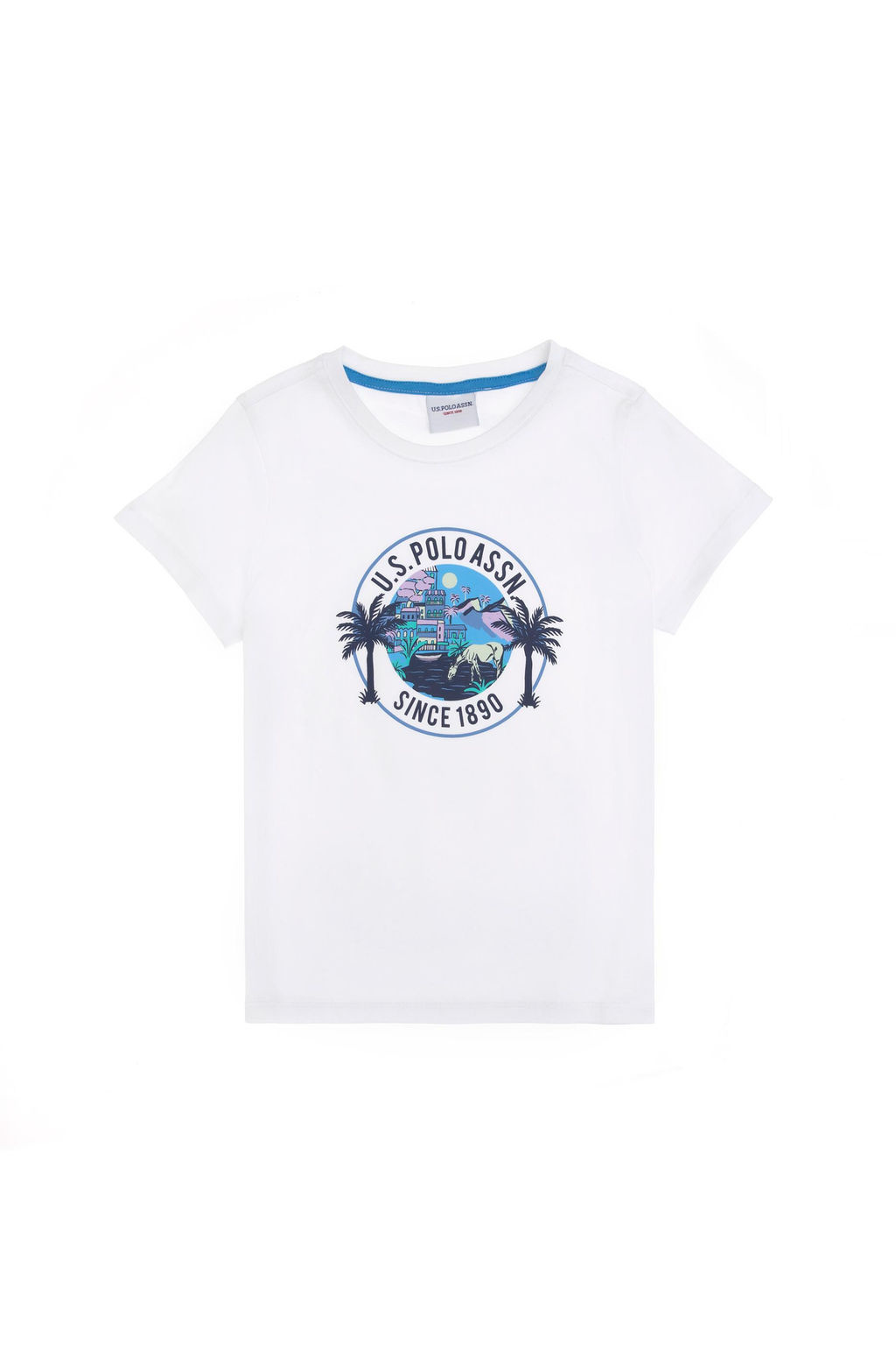 Erkek _ocuk Beyaz Bisiklet Yaka Ti__rt Sepette S_rpriz _ndirim - U.s. polo assn фото 2