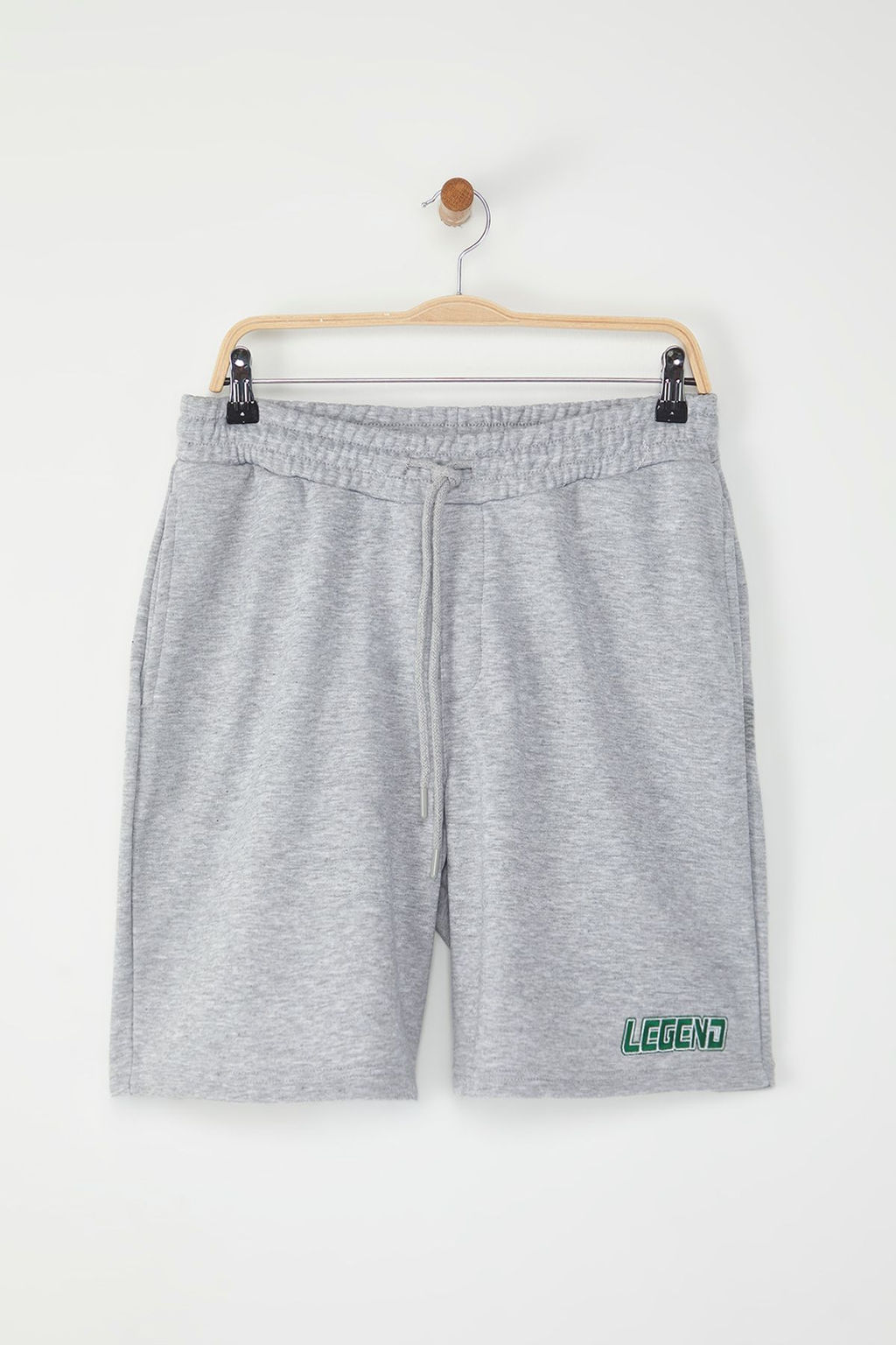 TRENDYOL MAN Gri Melanj Oversize/Genis Kesim Legend Nak?sl? Sort & Bermuda TMNSS25SR00043 - Trendyolmilla фото 5
