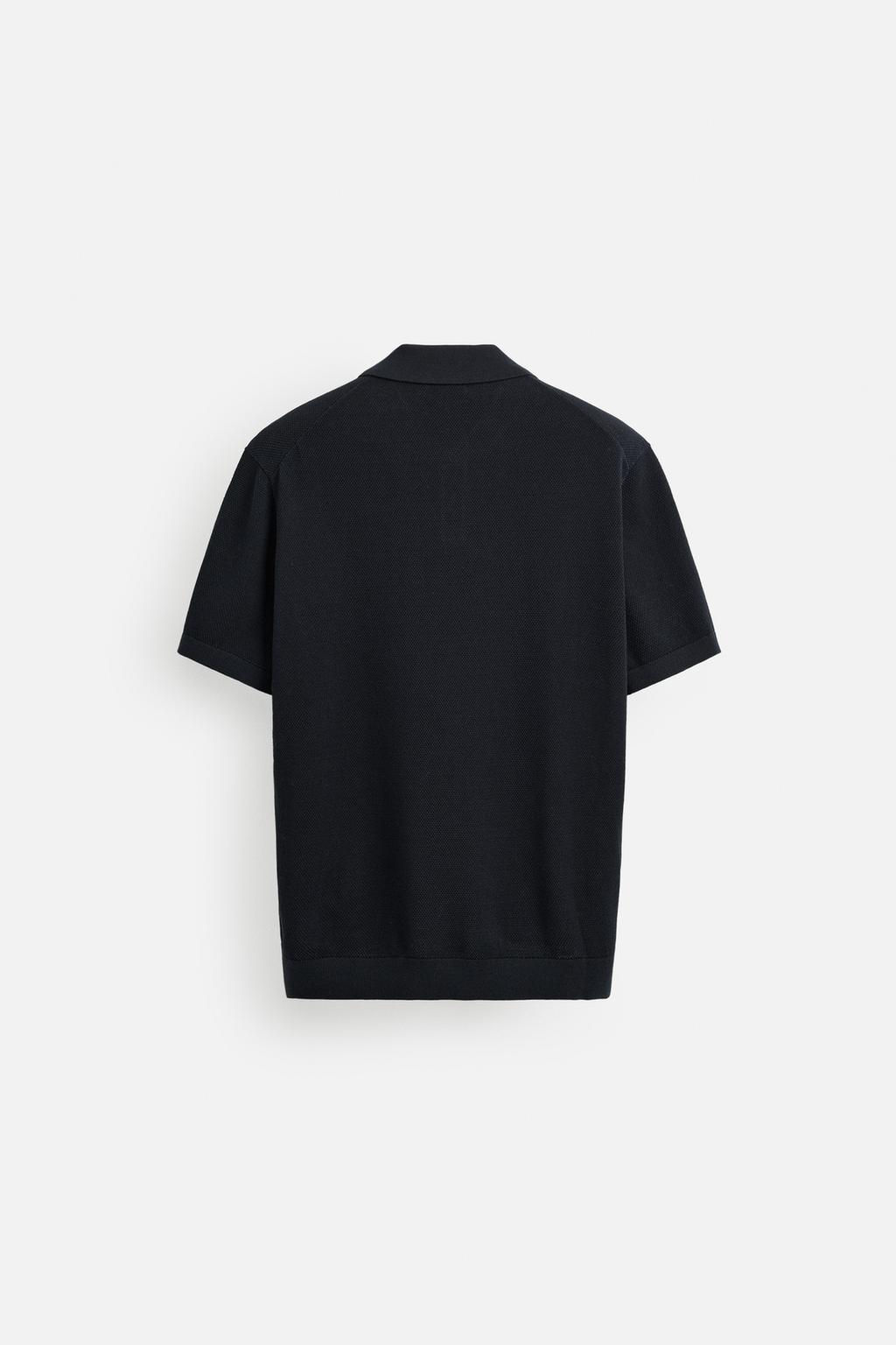 TEXTURED PIQUE KNIT POLO SHIRT - Zara фото 8