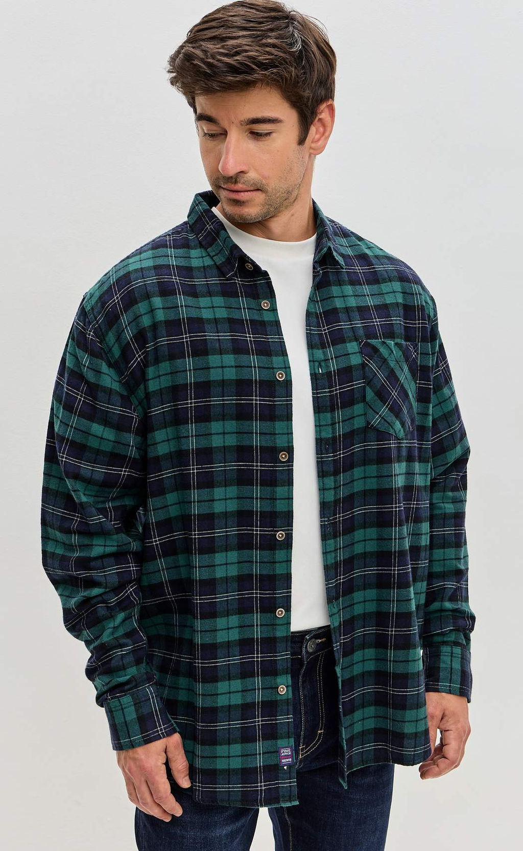 Рубашка F521-0460 green-blue - Fine joyce фото 2