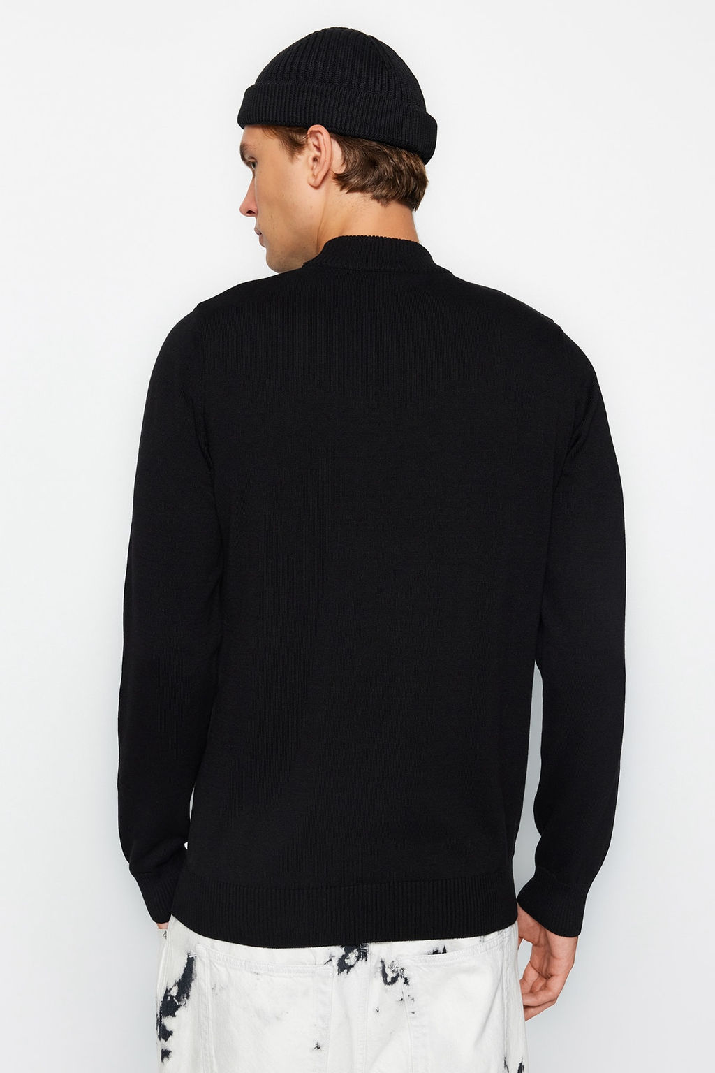 TRENDYOL MAN Ekru Slim Fit Pamuklu Yar?m Bal?kc? Yaka %100 Pamuk Basic Kazak TMNAW22KZ1293 - Trendyolmilla фото 12