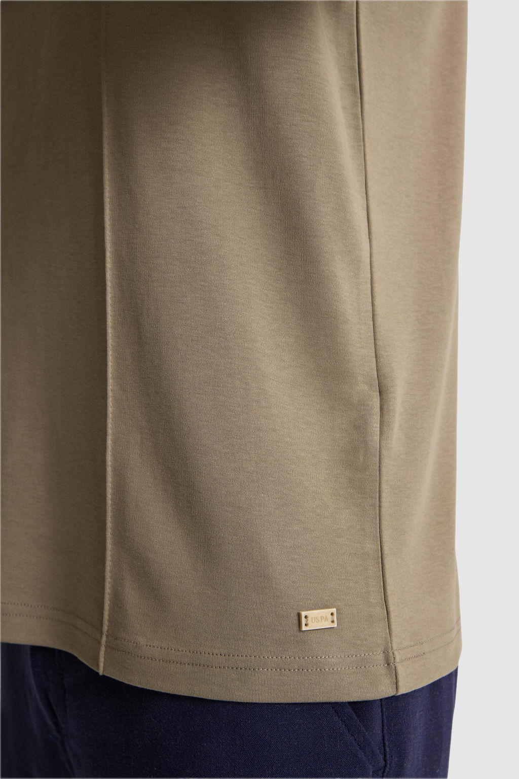 Erkek Haki Comfort Fit Bisiklet Yaka Ti__rt
