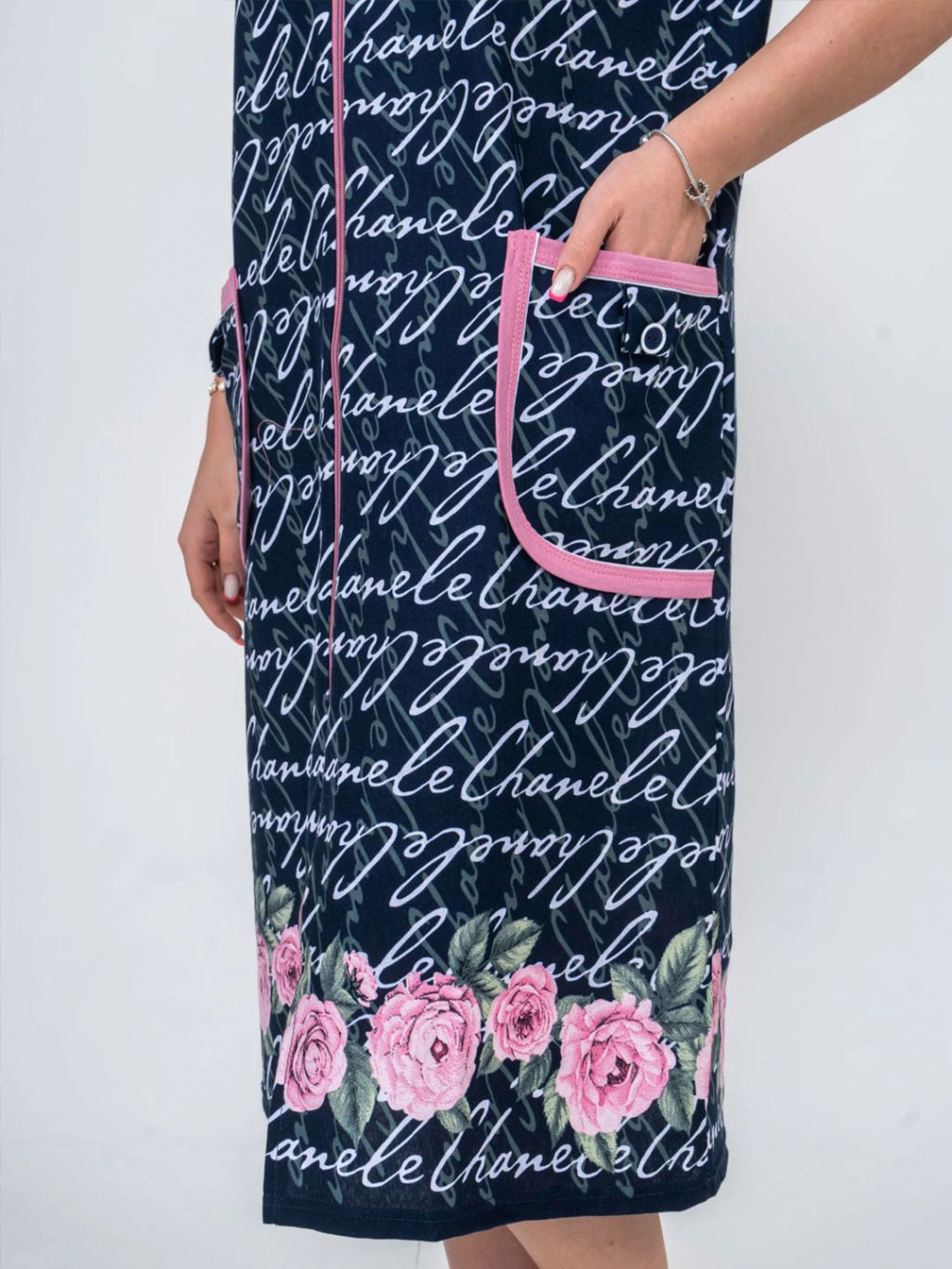 Халат женский , цвет белый розовый зеленый