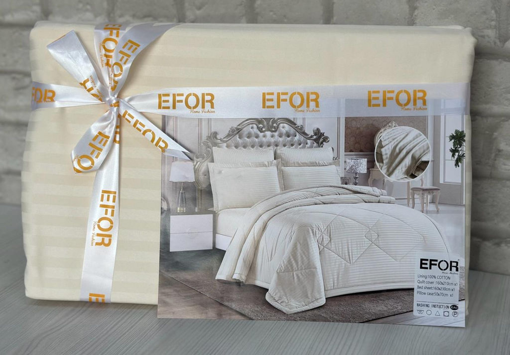 КПБ EFOR SATIN KREM кремовый (шампань) 1,5